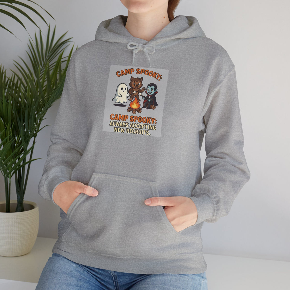Halloween Camp Ghost Hoodie — "Camp Spooky" Cute Ghosts & Bonfire Sweatshirt
