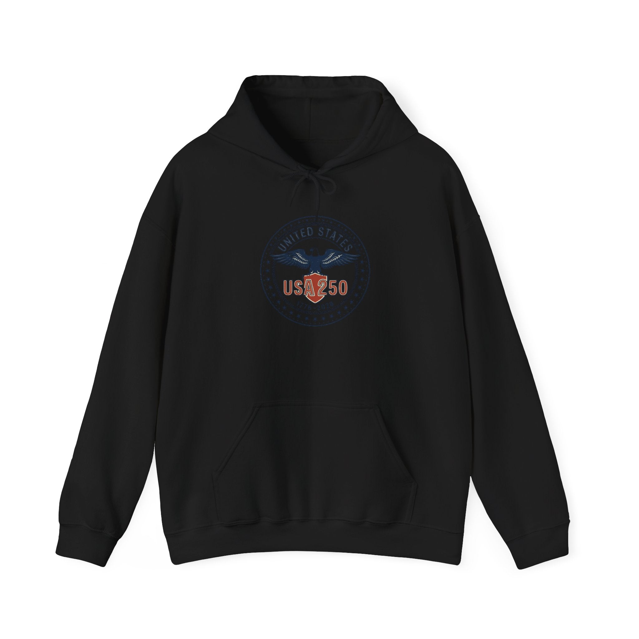 USA 250th Birthday Hoodie - 250 Years Patriotic Emblem, Independence Day Celebration