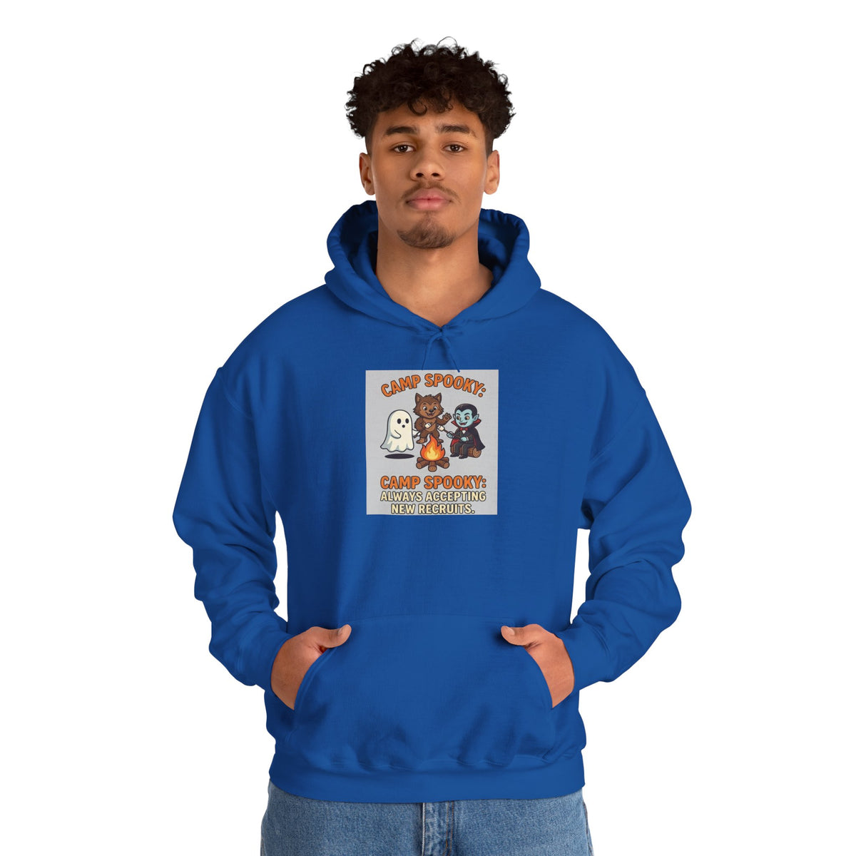 Halloween Camp Ghost Hoodie — "Camp Spooky" Cute Ghosts & Bonfire Sweatshirt