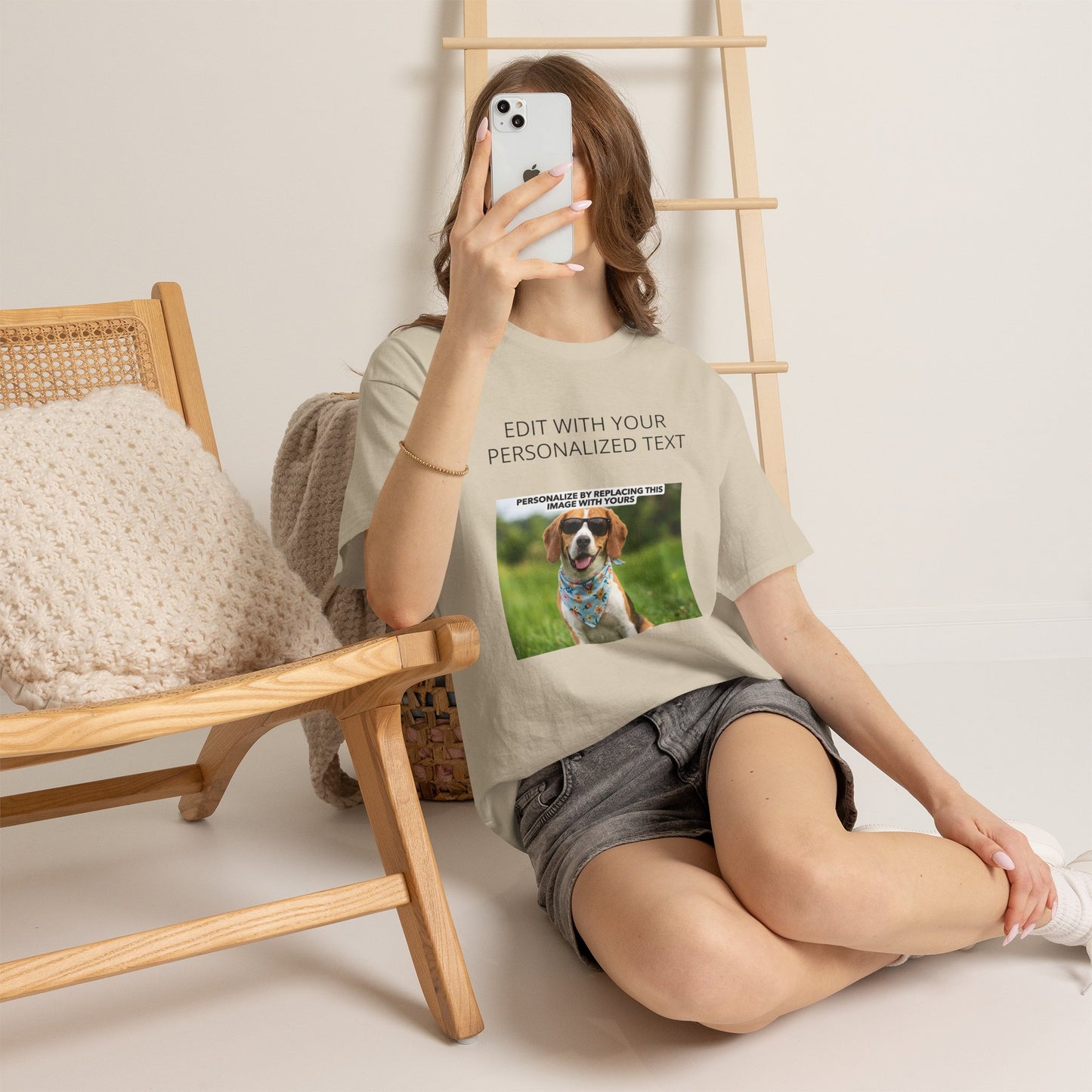 Fully Customizable Multi-Photo T-Shirt – Personalized Text & Image 2-Zone Tee