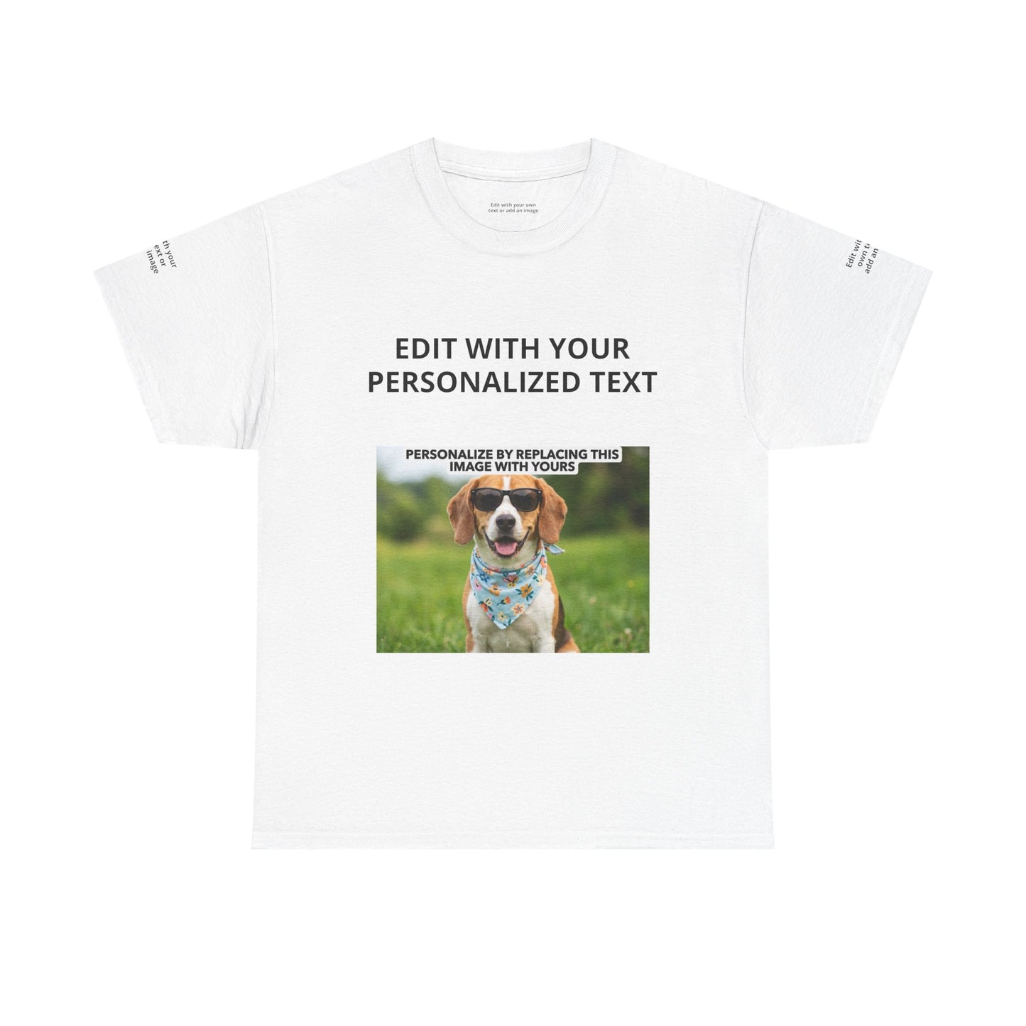 Fully Customizable Multi-Photo T-Shirt – Personalized Text & Image 5-Zone Tee