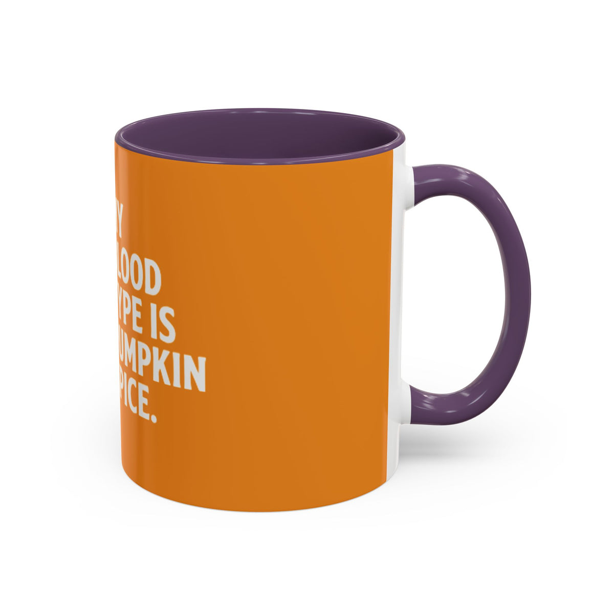 Pumpkin Spice Skull Coffee Mug — “My Blood Type Is Pumpkin Spice” Accent Mug