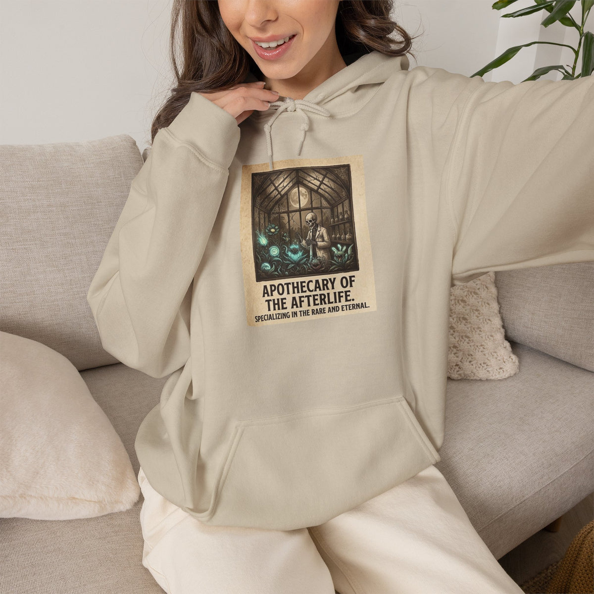 Apothecary of the Afterlife Hoodie – Gothic Vintage Potion Shop Sweatshirt