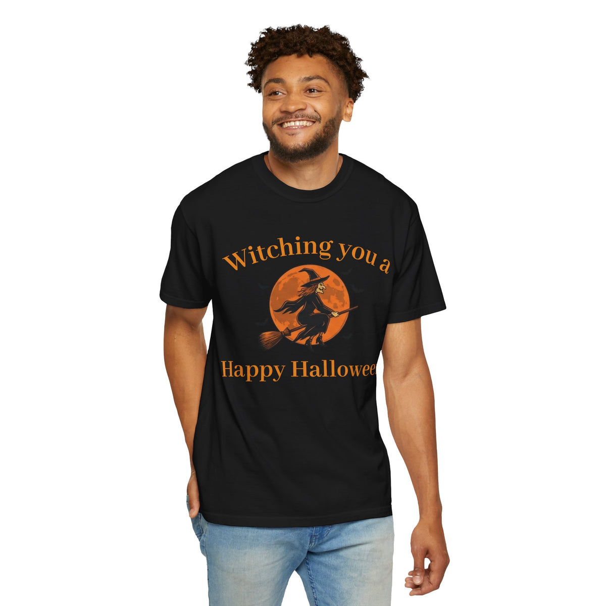 Halloween Witch T-Shirt — "Witching You a Happy Halloween" Graphic Tee