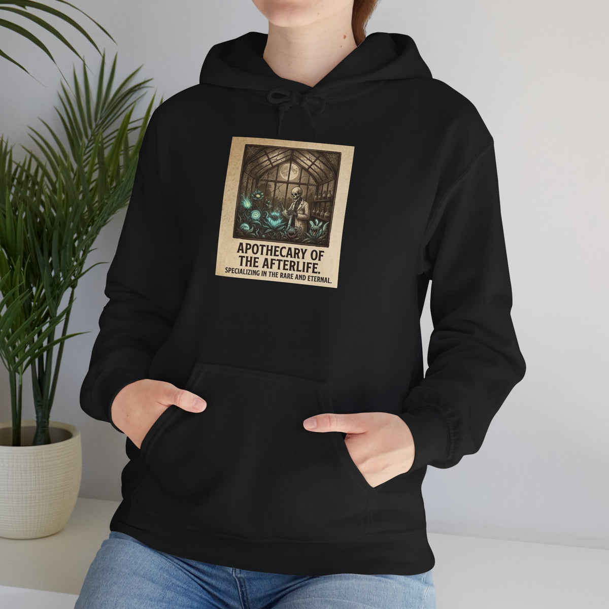 Apothecary of the Afterlife Hoodie – Gothic Vintage Potion Shop Sweatshirt