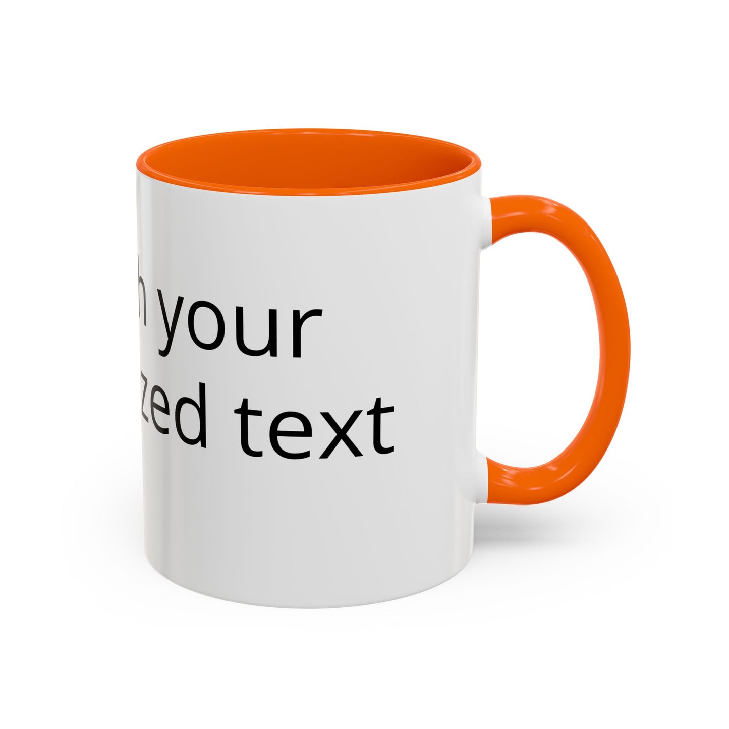 Personalized Accent Coffee Mug — Custom Text Black-Trim 11/15oz