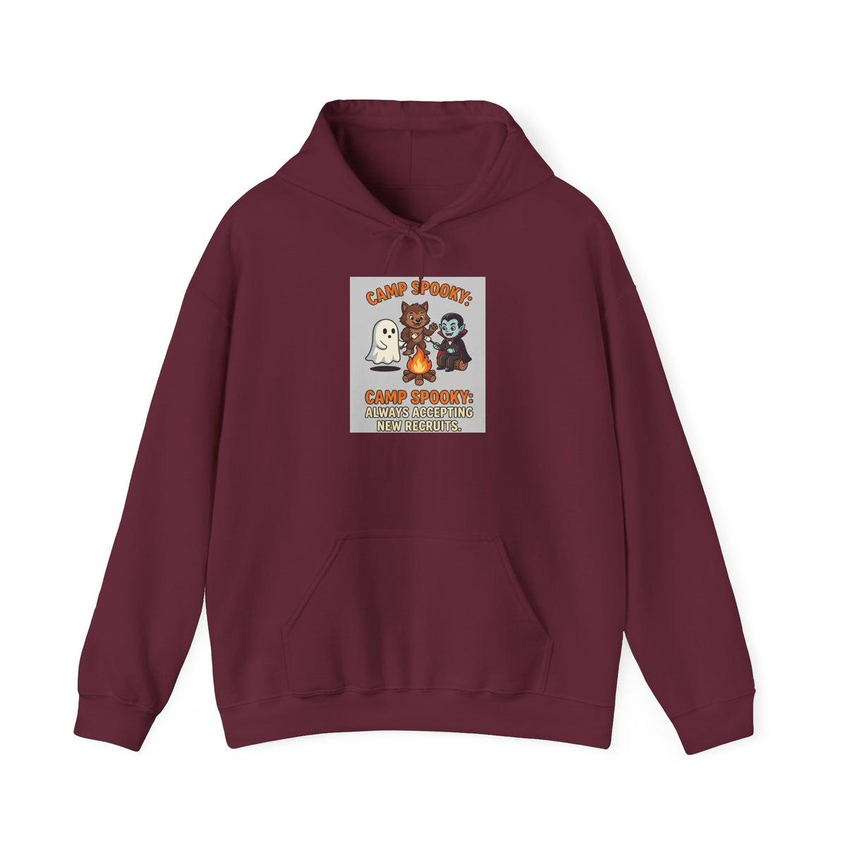 Halloween Camp Ghost Hoodie — "Camp Spooky" Cute Ghosts & Bonfire Sweatshirt