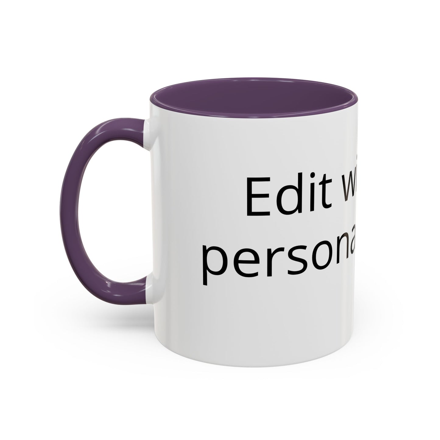 Personalized Accent Coffee Mug — Custom Text Black-Trim 11/15oz