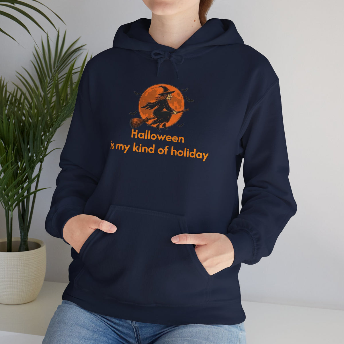Halloween Hoodie — "Halloween is my kind of holiday" Witch Moon Sweatshirt
