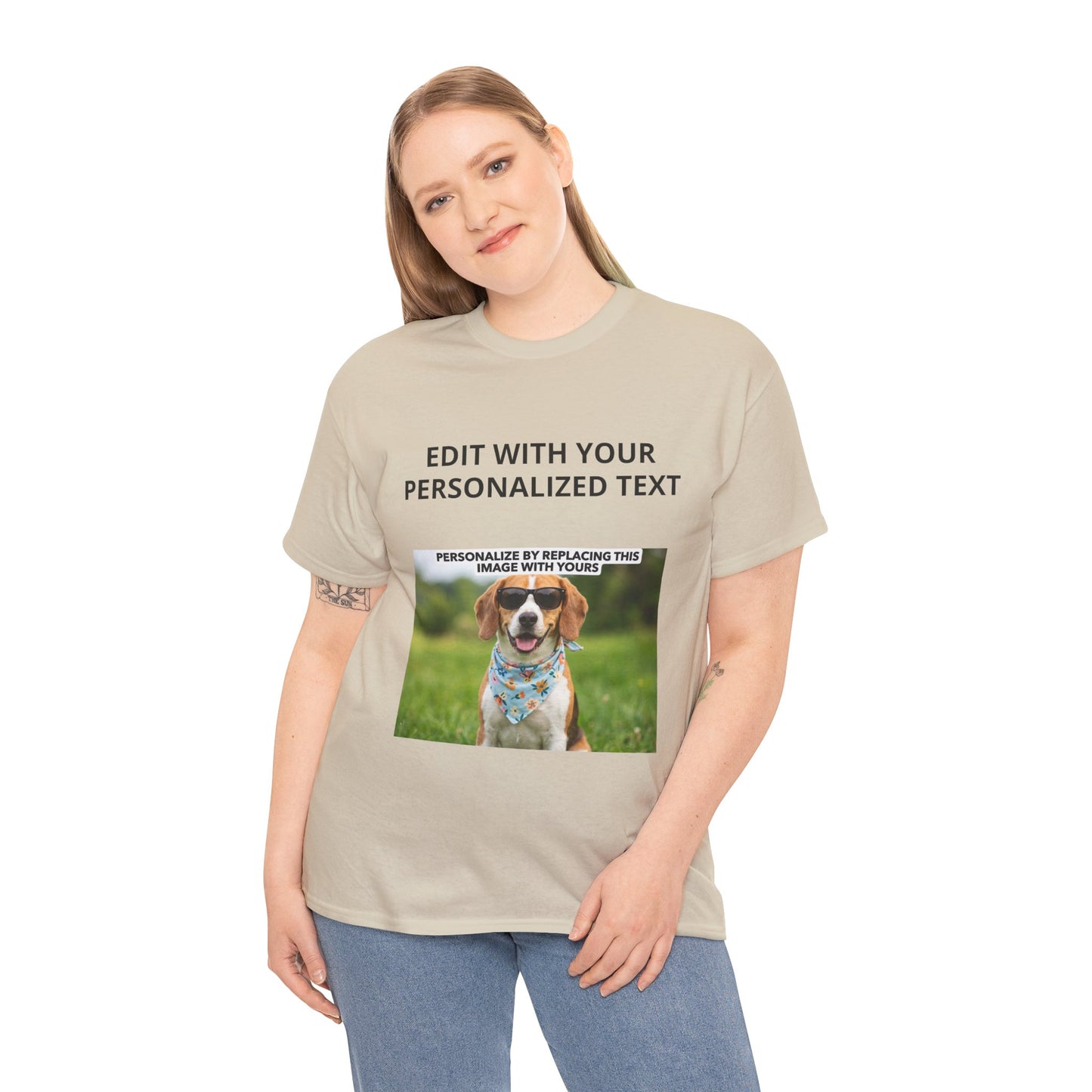 Fully Customizable Multi-Photo T-Shirt – Personalized Text & Image 2-Zone Tee