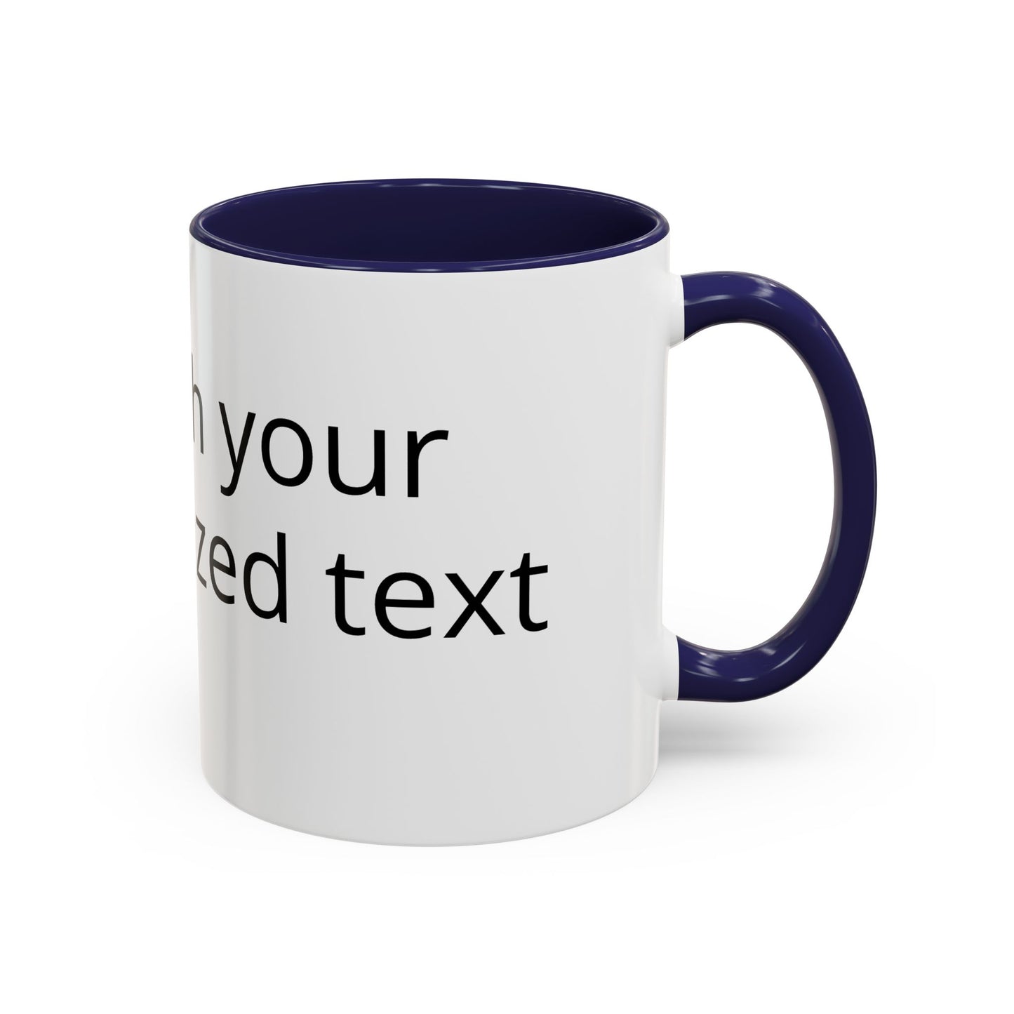 Personalized Accent Coffee Mug — Custom Text Black-Trim 11/15oz