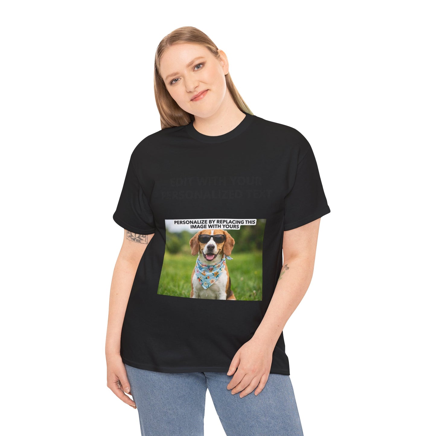 Fully Customizable Multi-Photo T-Shirt – Personalized Text & Image 2-Zone Tee