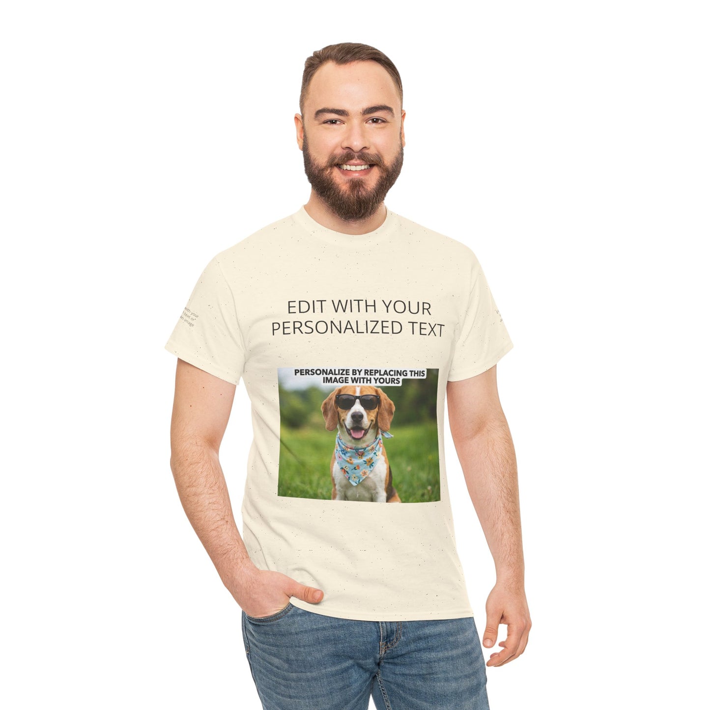 Fully Customizable Multi-Photo T-Shirt – Personalized Text & Image 5-Zone Tee