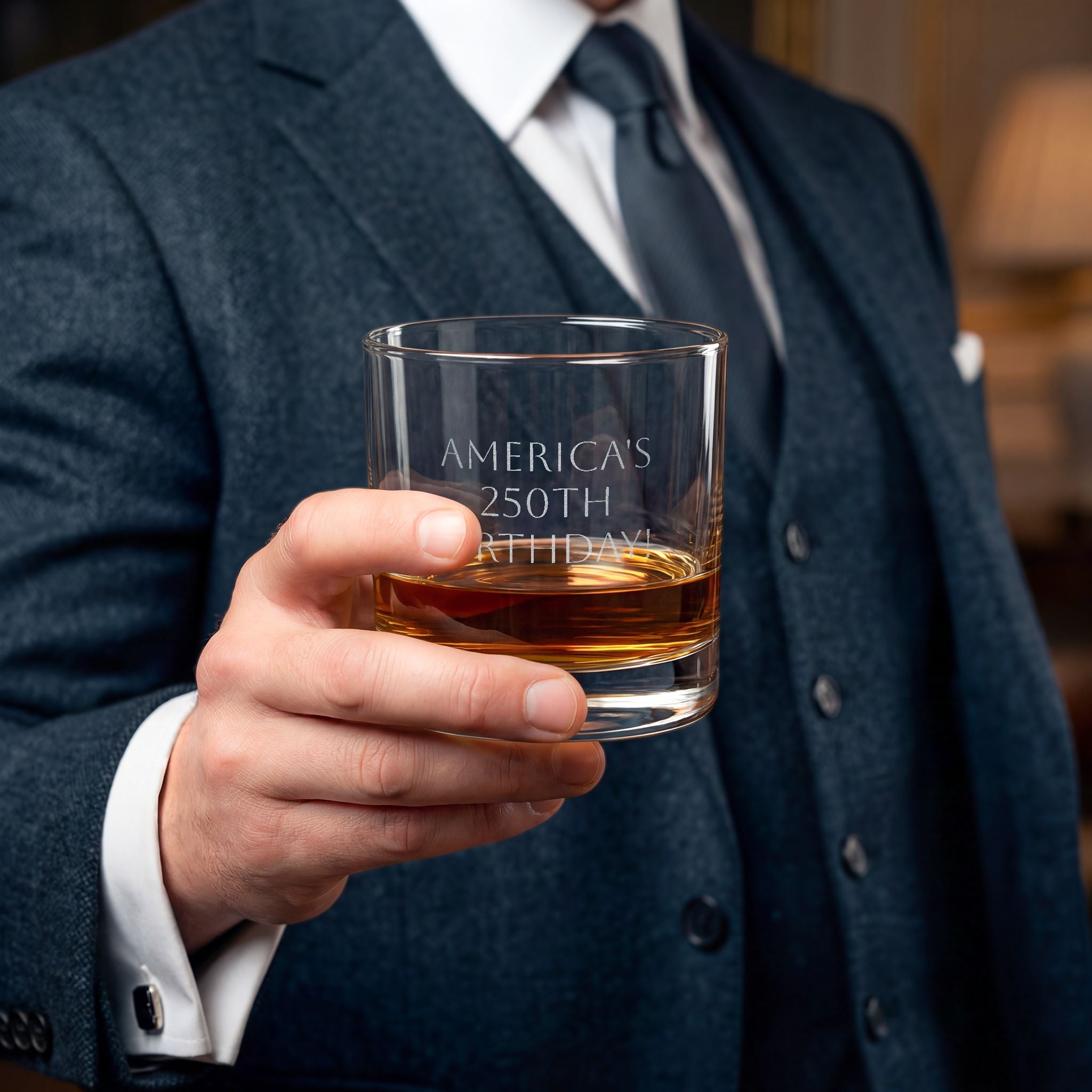 Engraved Whiskey Glass (10.5 oz) — Personalized Birthday & Milestone Rocks Glass