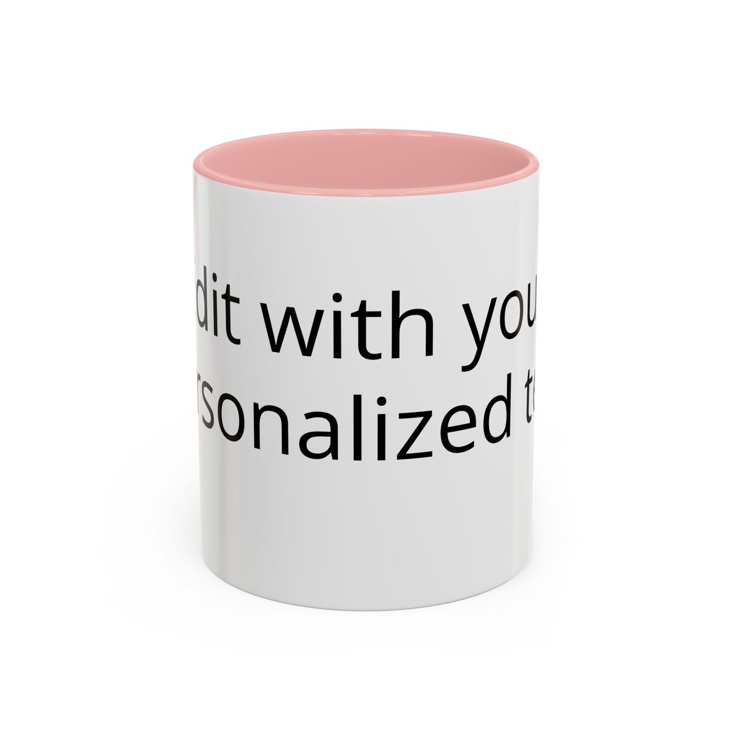 Personalized Accent Coffee Mug — Custom Text Black-Trim 11/15oz