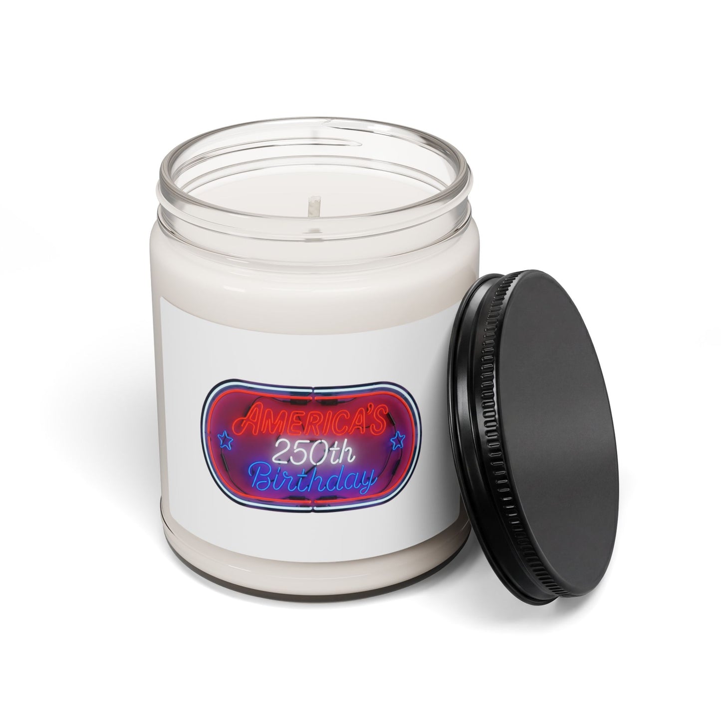 Scented Soy Candle — '250th Birthday' Neon Sign Design, 9 oz