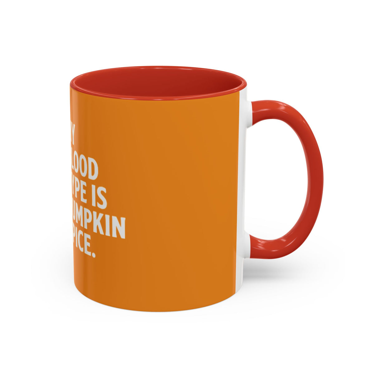 Pumpkin Spice Skull Coffee Mug — “My Blood Type Is Pumpkin Spice” Accent Mug