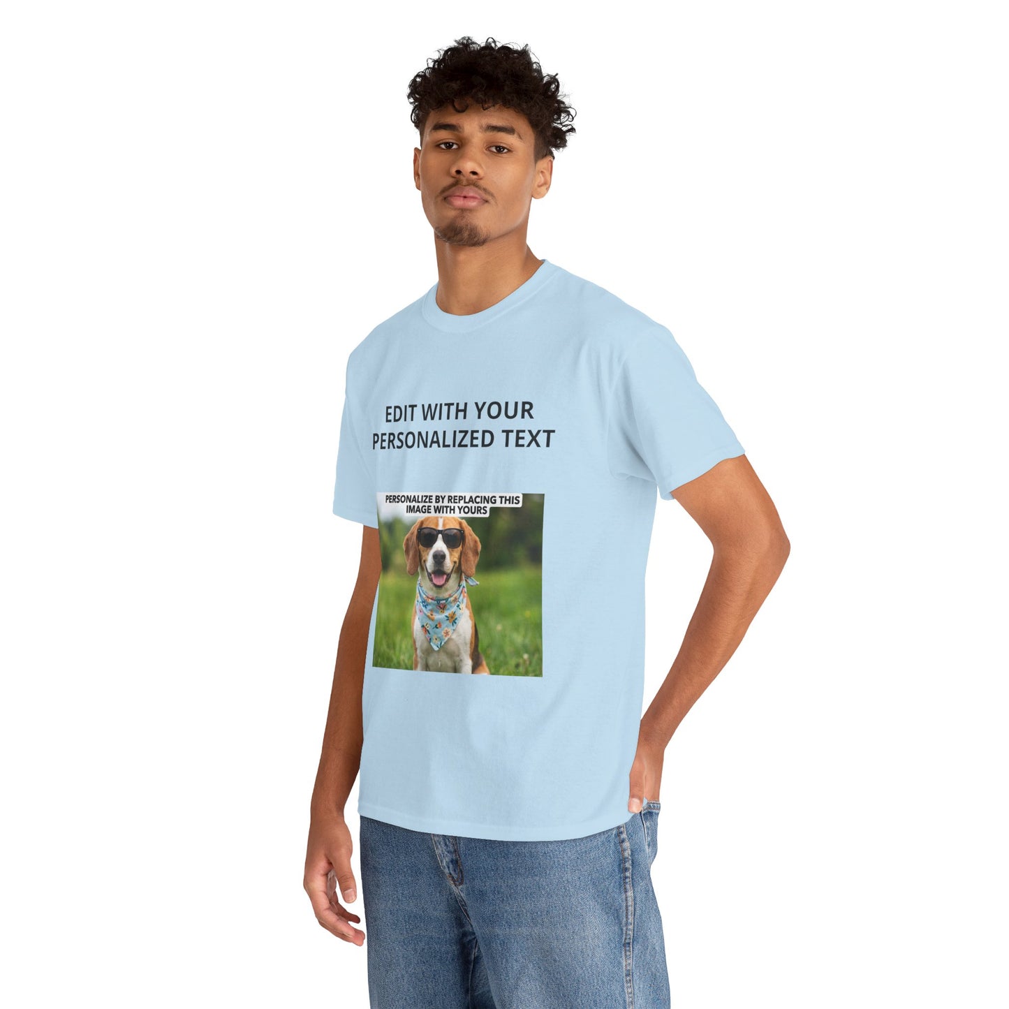 Fully Customizable Multi-Photo T-Shirt – Personalized Text & Image 2-Zone Tee