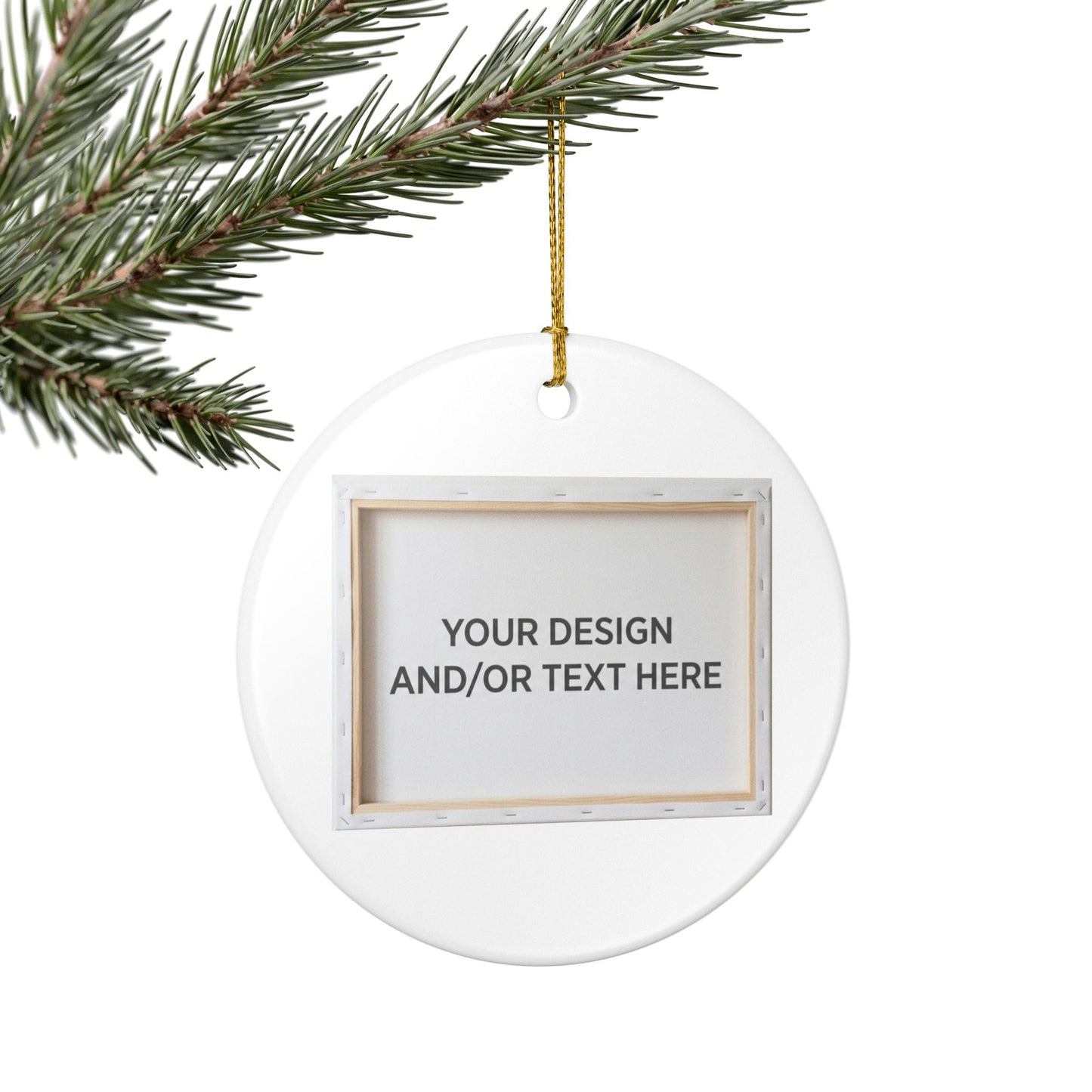Design Your Way!  Custom Ceramic Ornament - Personalized Photo & Text Holiday Decoration