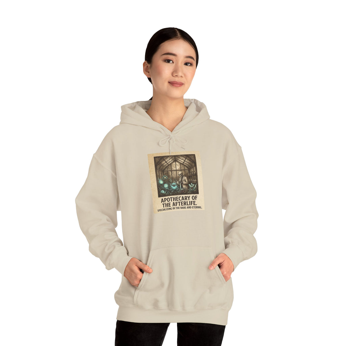 Apothecary of the Afterlife Hoodie – Gothic Vintage Potion Shop Sweatshirt