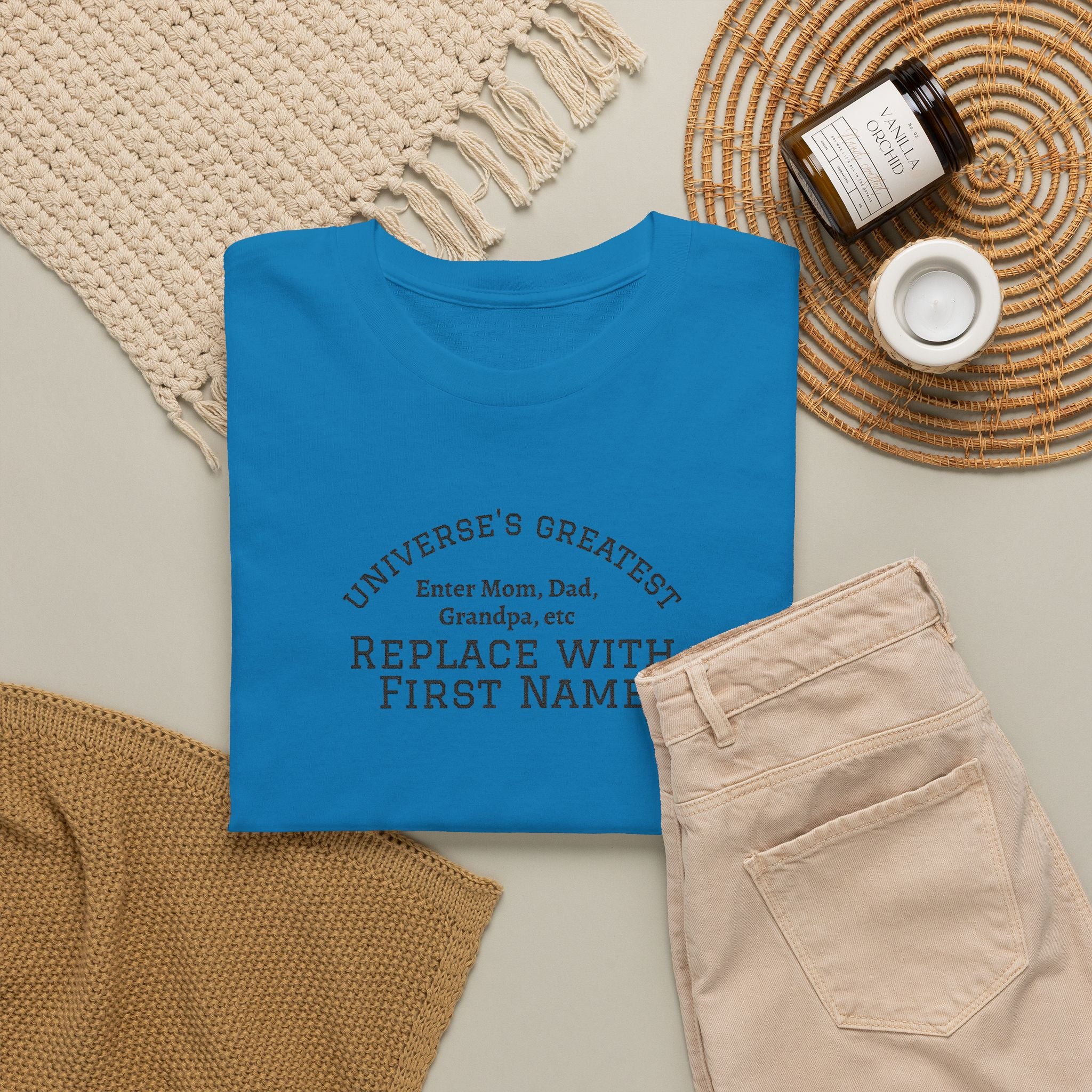 Universe's Greatest Mom, Dad, or More Personalized and Embroidered T-Shirt