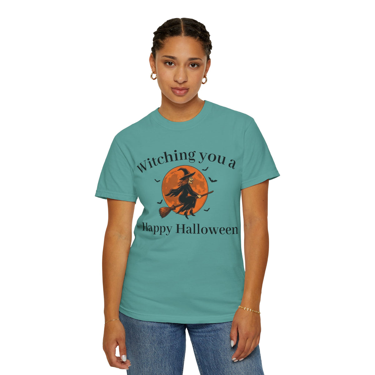 Halloween Witch T-Shirt — "Witching You a Happy Halloween" Graphic Tee