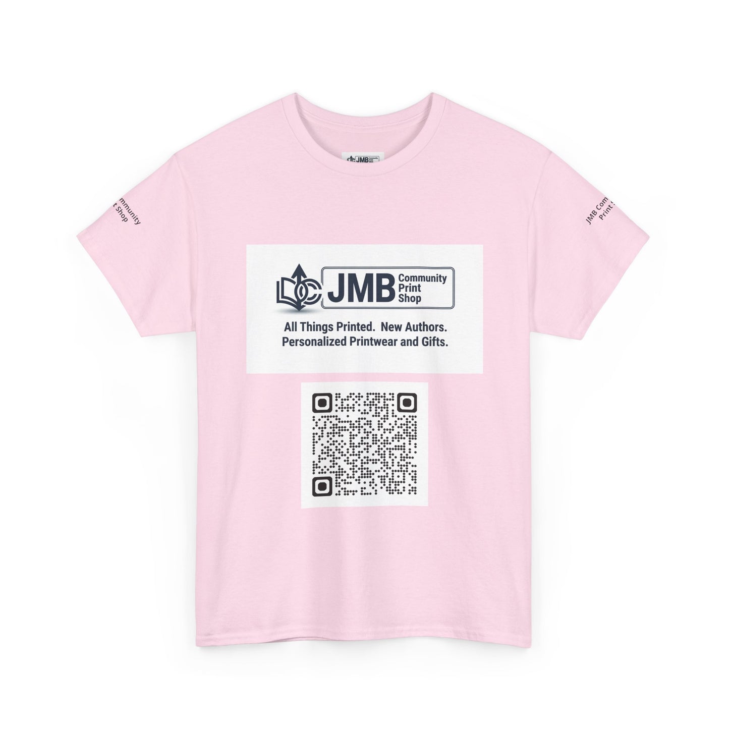 JMB Community Print Shop Logo Tee — Personalized Print & New Authors Promotional T‑Shirt