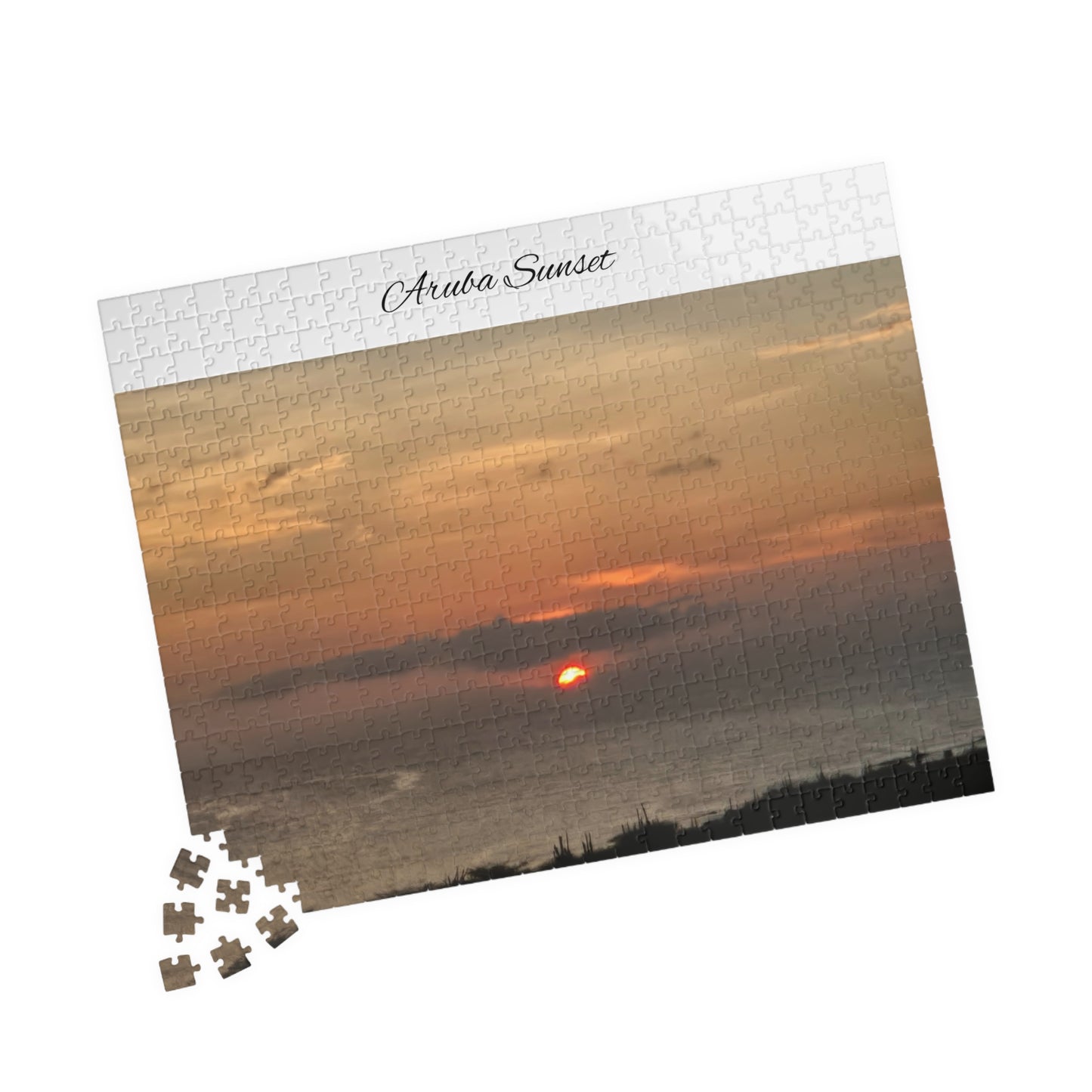 Aruba Sunset Over Ocean Puzzle — Scenic Beach Sunset Jigsaw (110–1014 pcs)