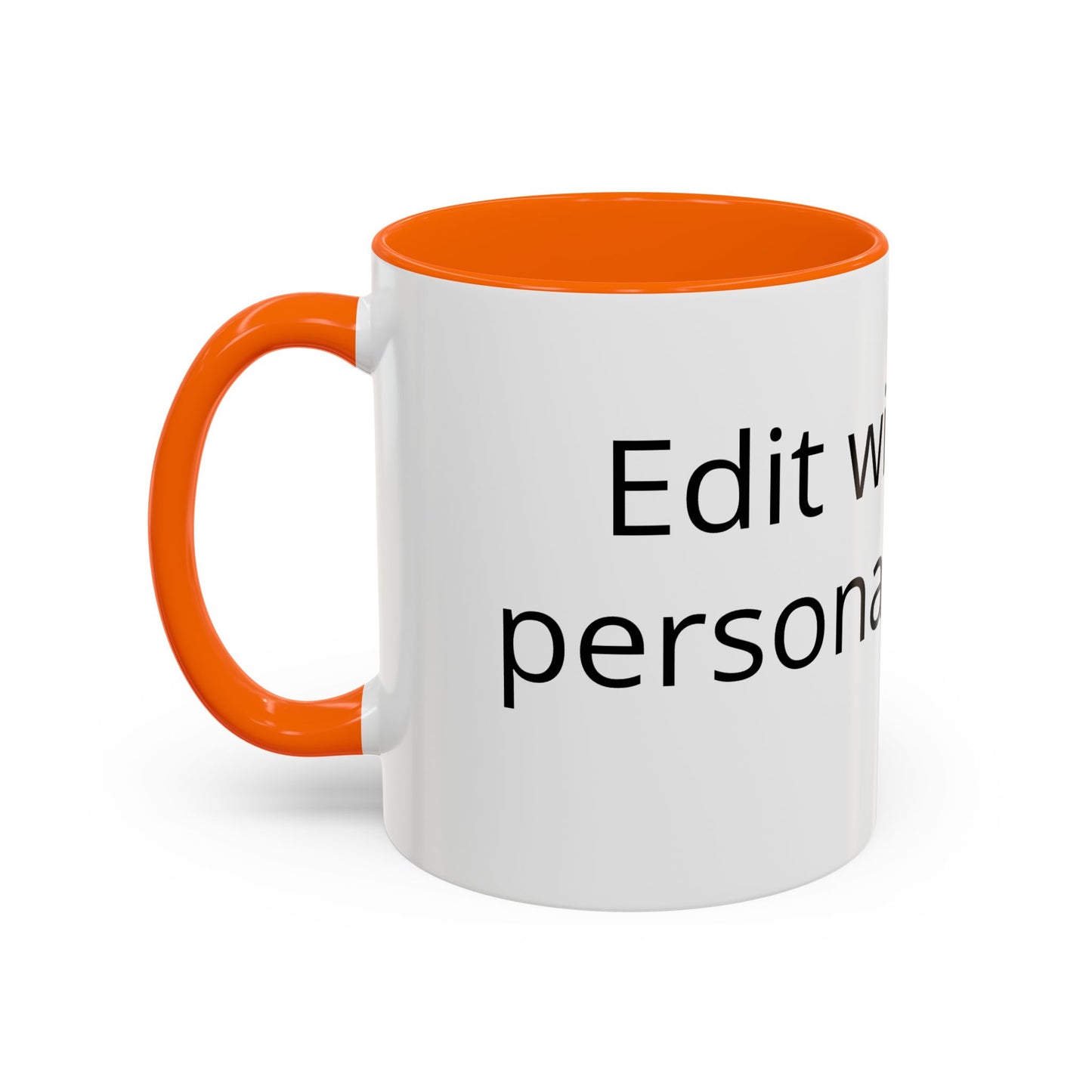 Personalized Accent Coffee Mug — Custom Text Black-Trim 11/15oz