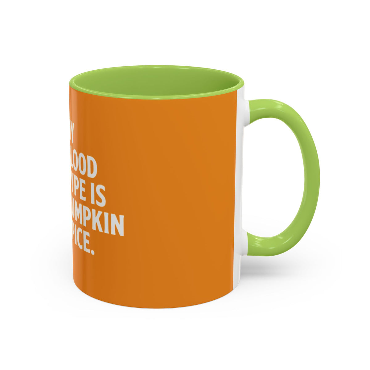 Pumpkin Spice Skull Coffee Mug — “My Blood Type Is Pumpkin Spice” Accent Mug