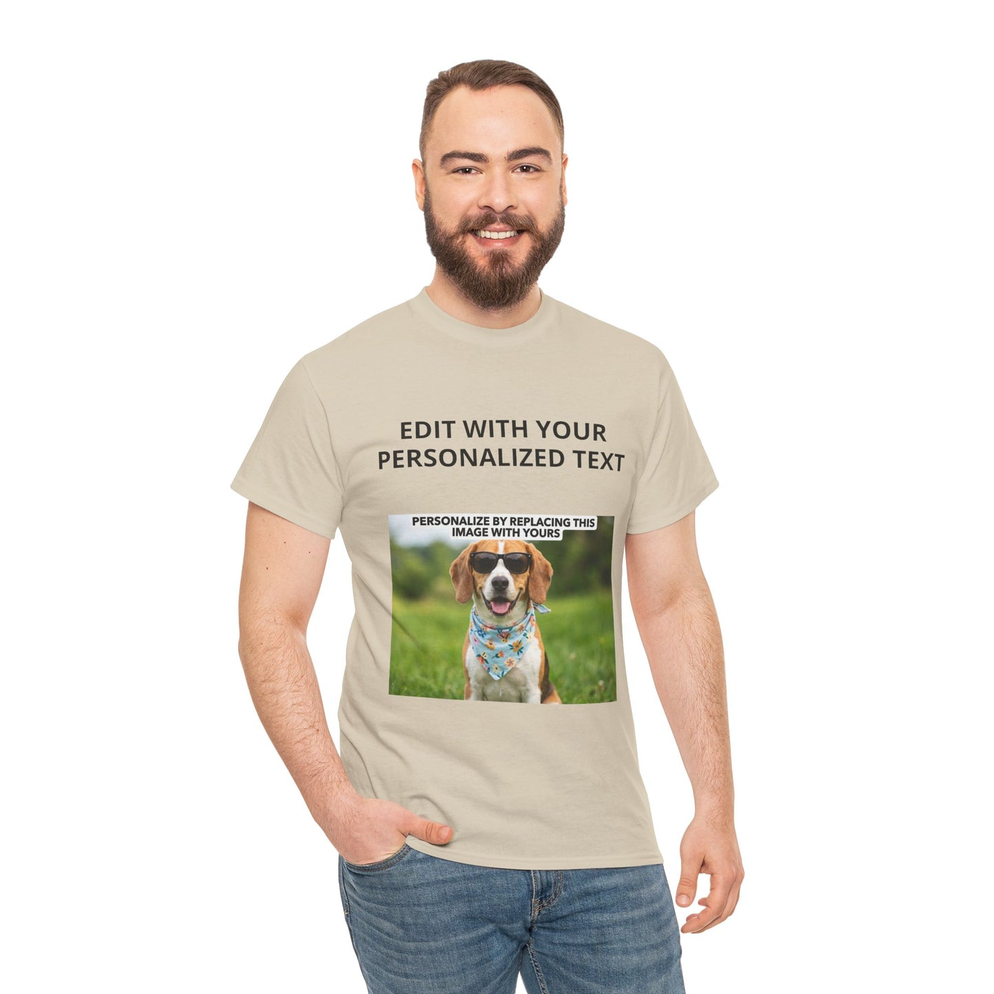 Fully Customizable Multi-Photo T-Shirt – Personalized Text & Image 2-Zone Tee