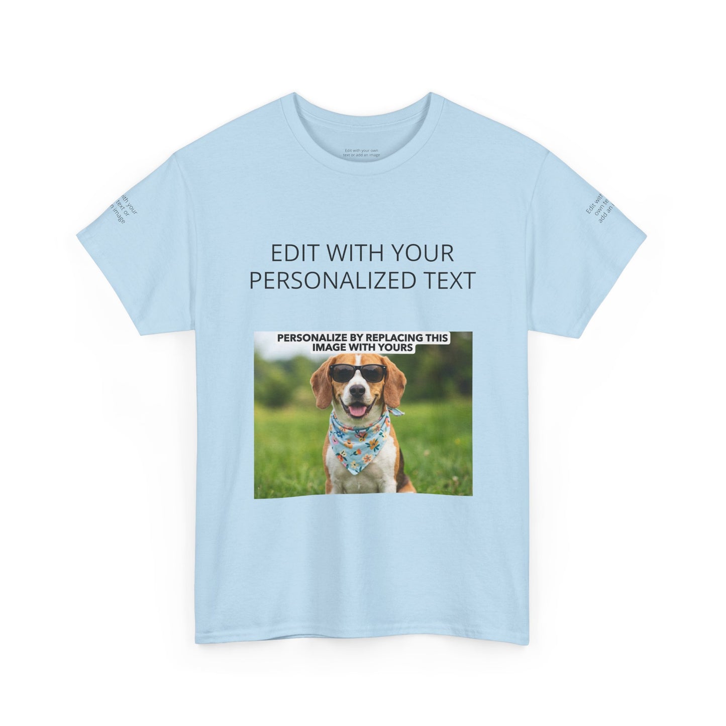 Fully Customizable Multi-Photo T-Shirt – Personalized Text & Image 5-Zone Tee