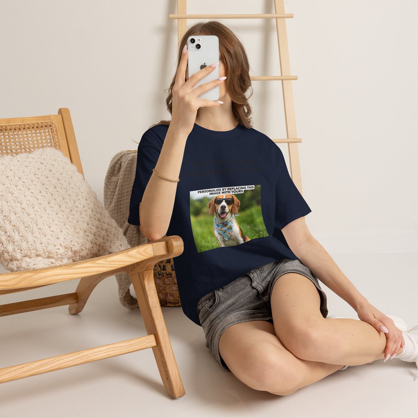 Fully Customizable Multi-Photo T-Shirt – Personalized Text & Image 2-Zone Tee