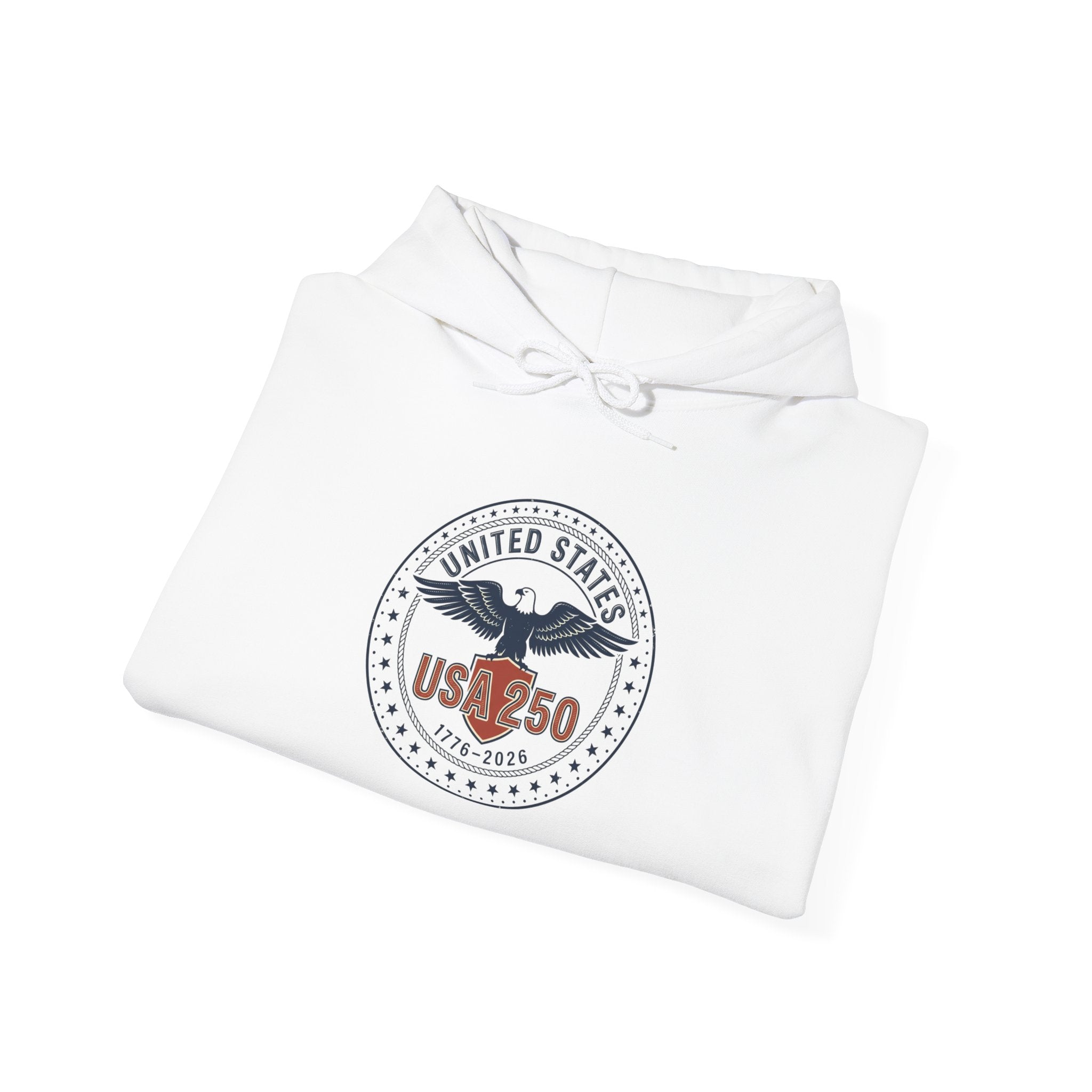 USA 250th Birthday Hoodie - 250 Years Patriotic Emblem, Independence Day Celebration