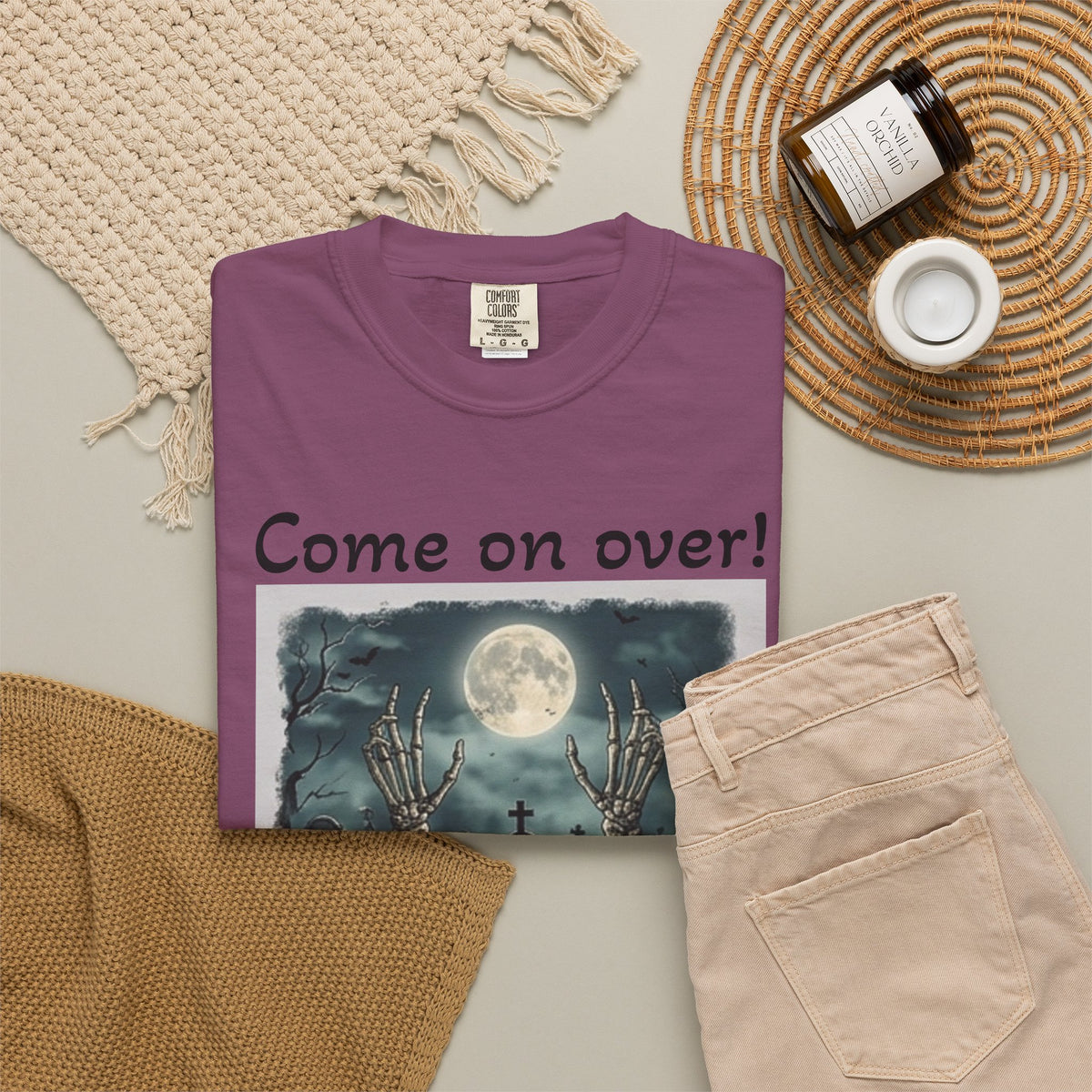 Come On Over! Funny Halloween T-Shirt — “My friends are dying to eat you, I mean, meet you.”