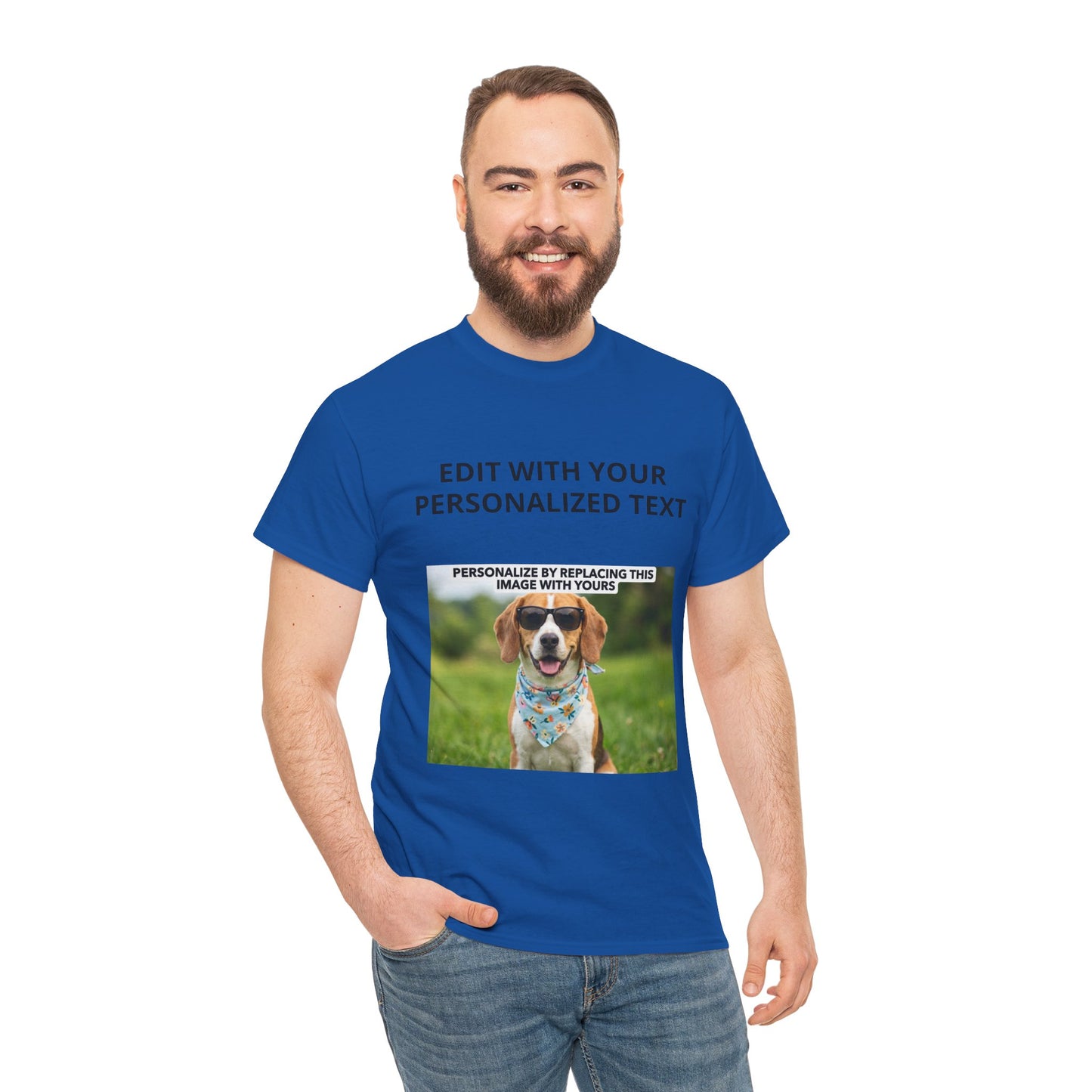 Fully Customizable Multi-Photo T-Shirt – Personalized Text & Image 2-Zone Tee