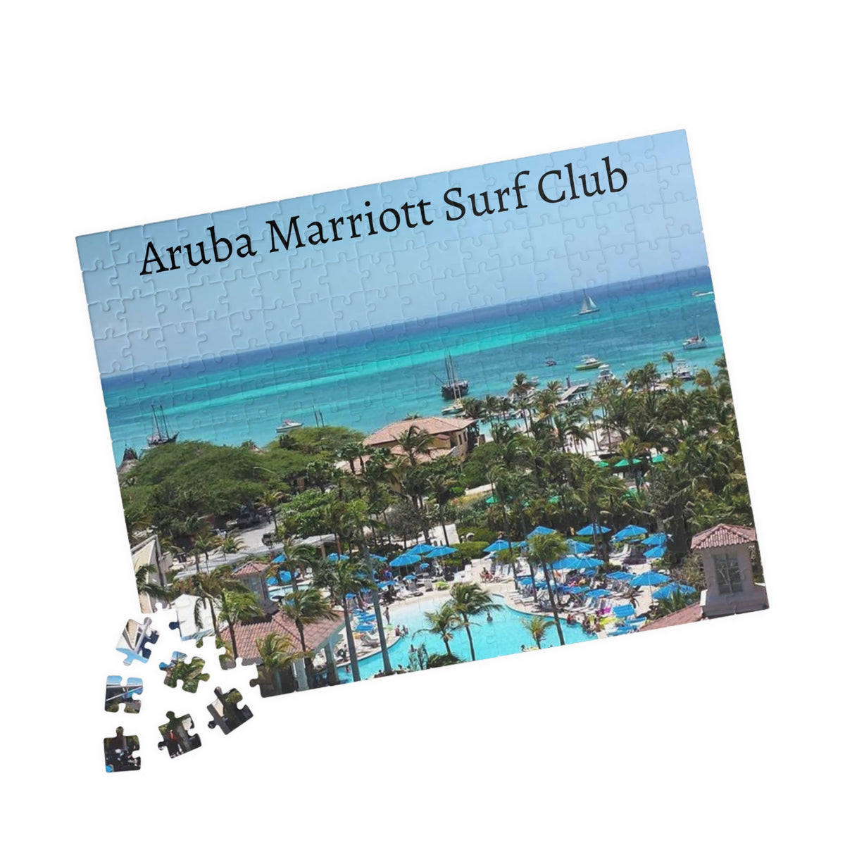 Aruba Marriott Surf Club Photo Puzzle — Tropical Resort Jigsaw (Multiple Piece Counts)