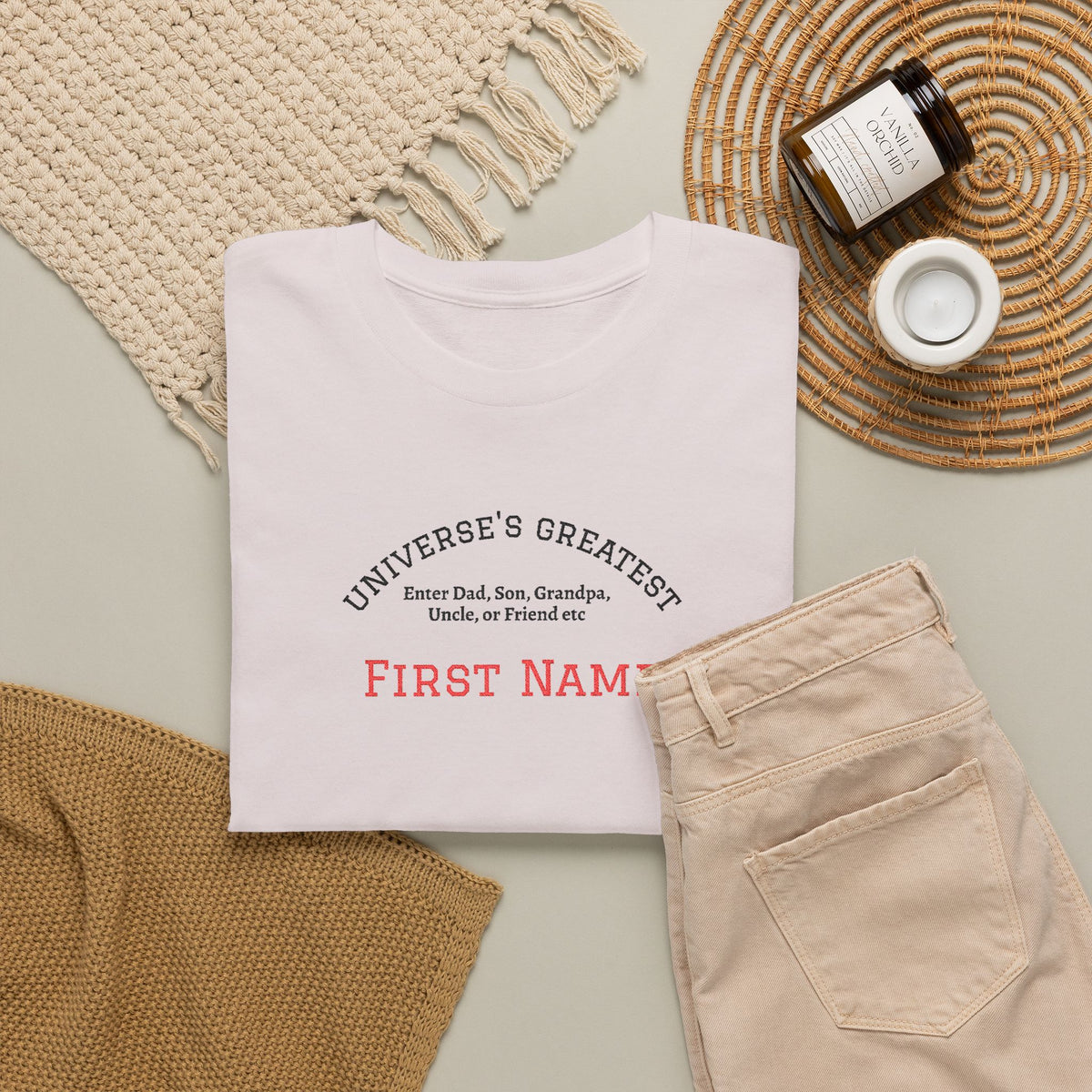 Embroidered "Universe's Greatest" Man - Dad, Son, Grandpa, Uncle or more - YOU DECIDE! - Personalized T-Shirt