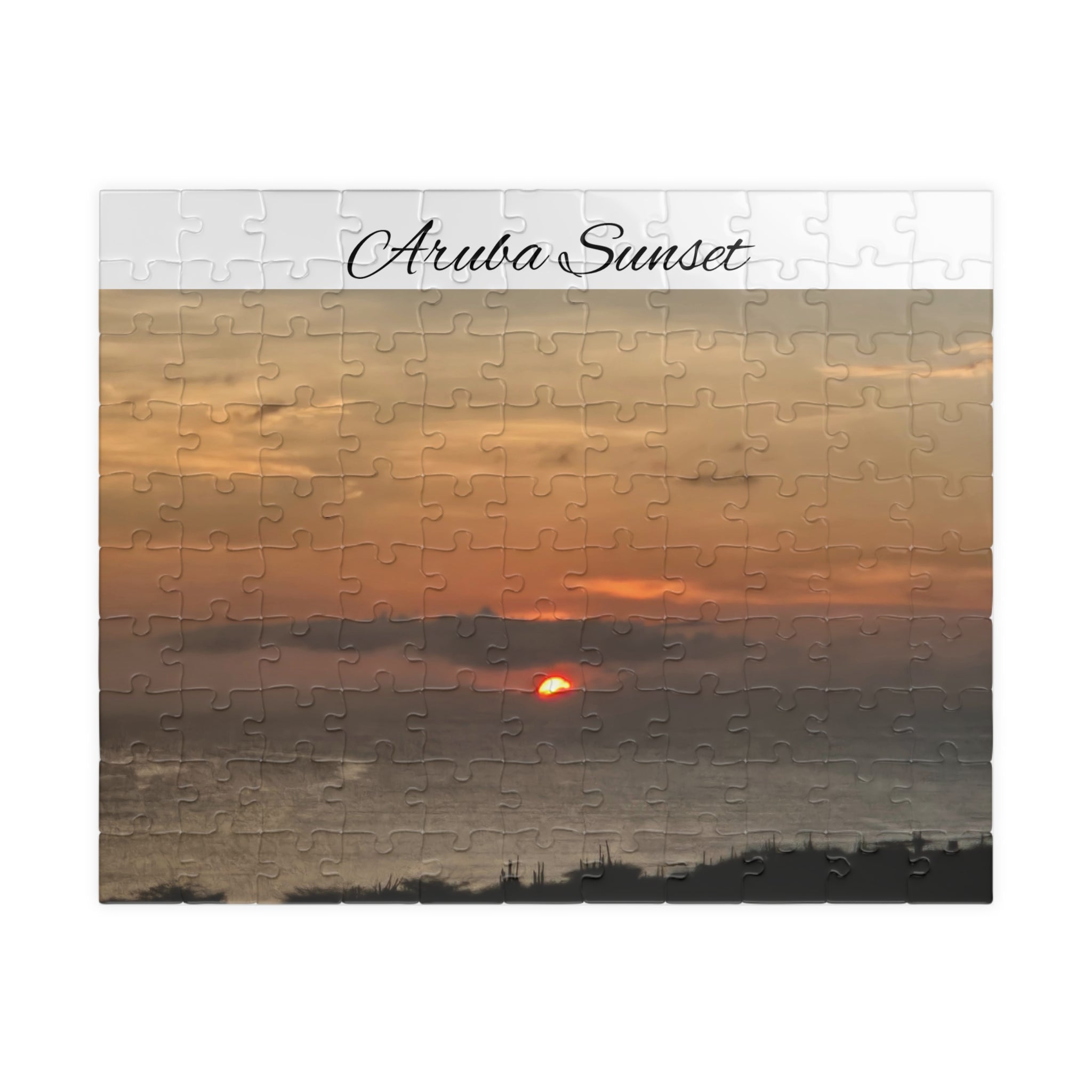 Aruba Sunset Over Ocean Puzzle — Scenic Beach Sunset Jigsaw (110–1014 pcs)