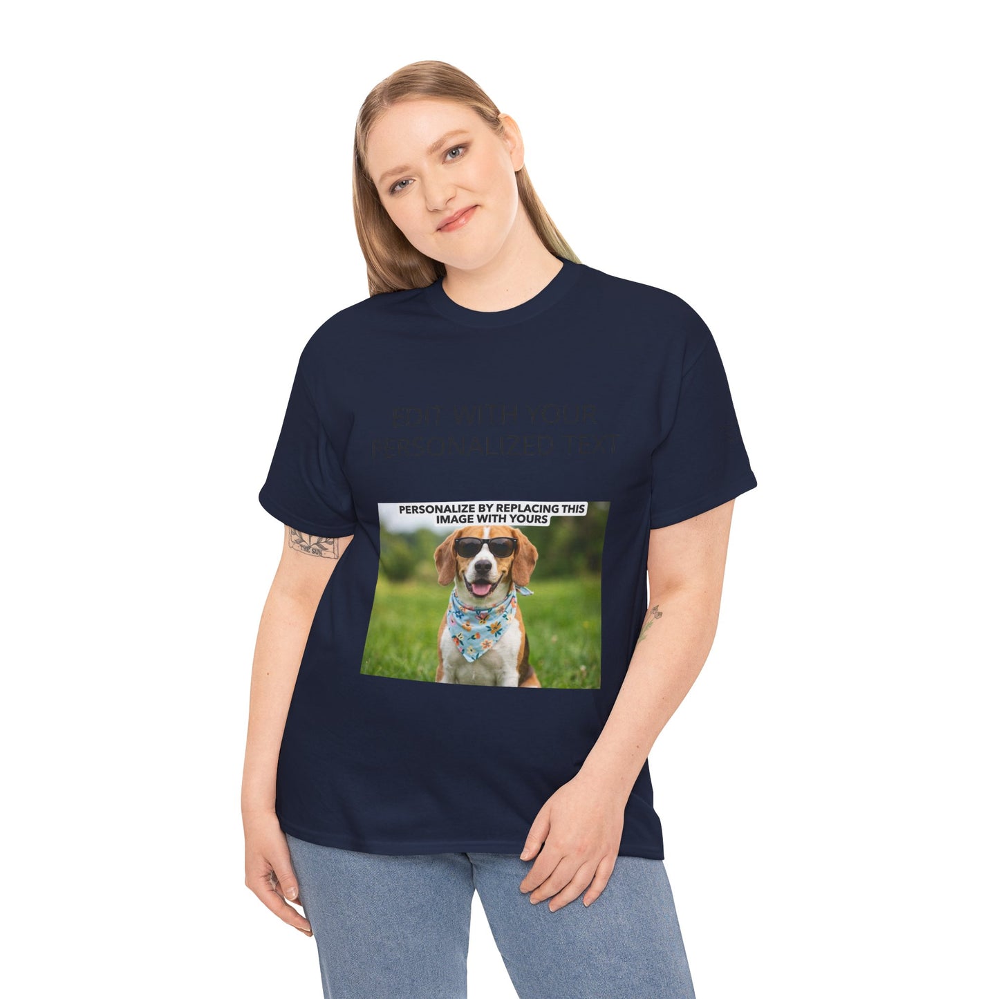 Fully Customizable Multi-Photo T-Shirt – Personalized Text & Image 5-Zone Tee