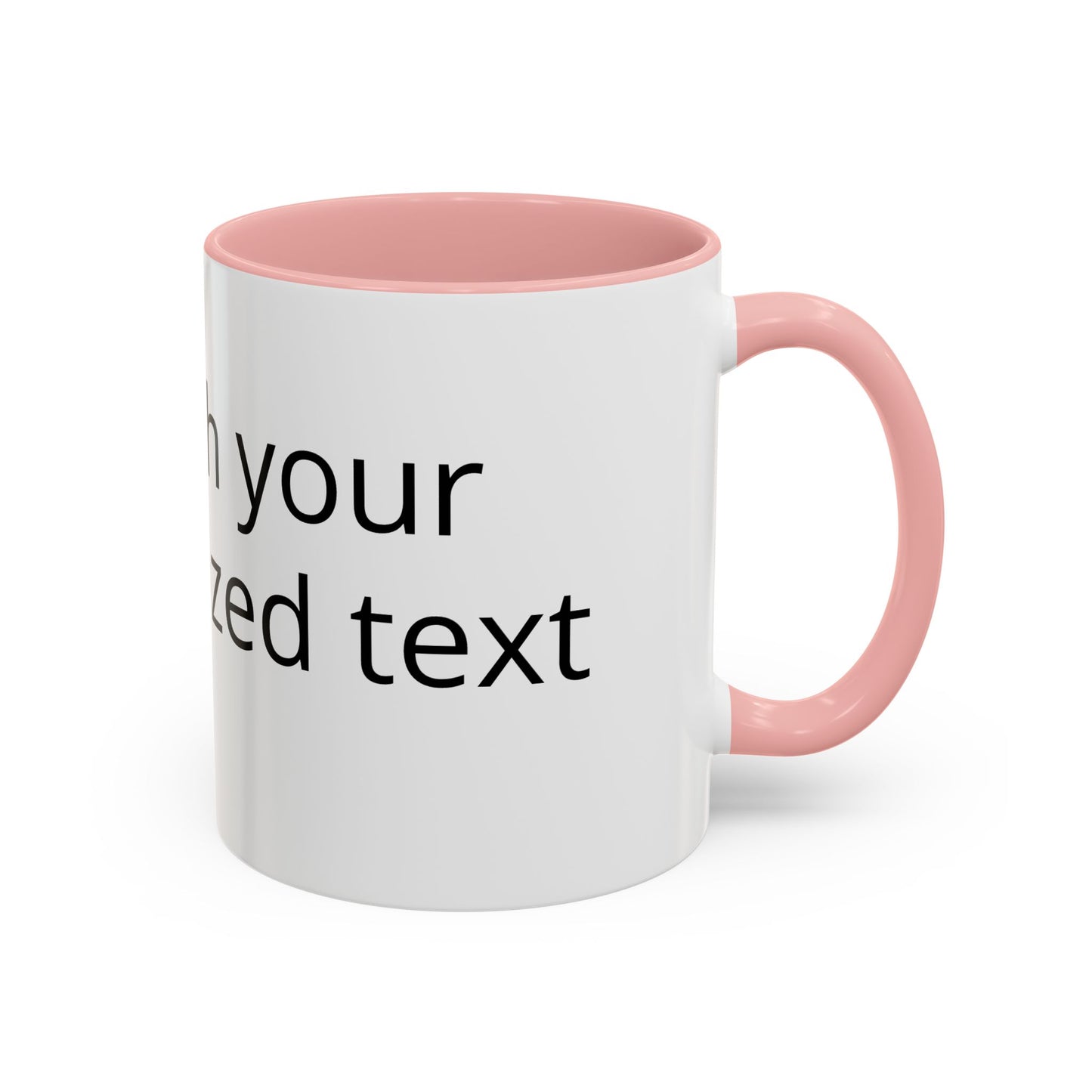 Personalized Accent Coffee Mug — Custom Text Black-Trim 11/15oz