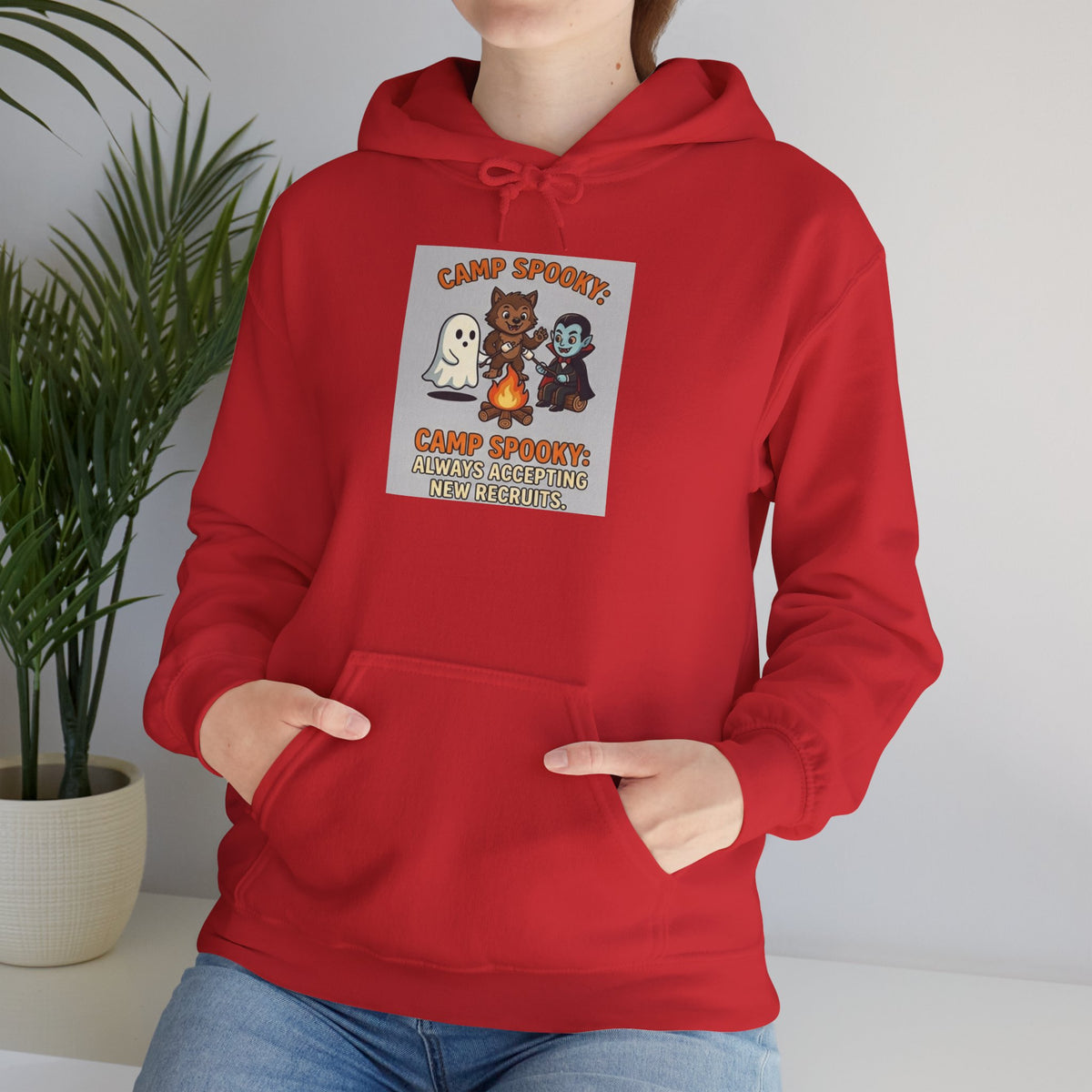 Halloween Camp Ghost Hoodie — "Camp Spooky" Cute Ghosts & Bonfire Sweatshirt