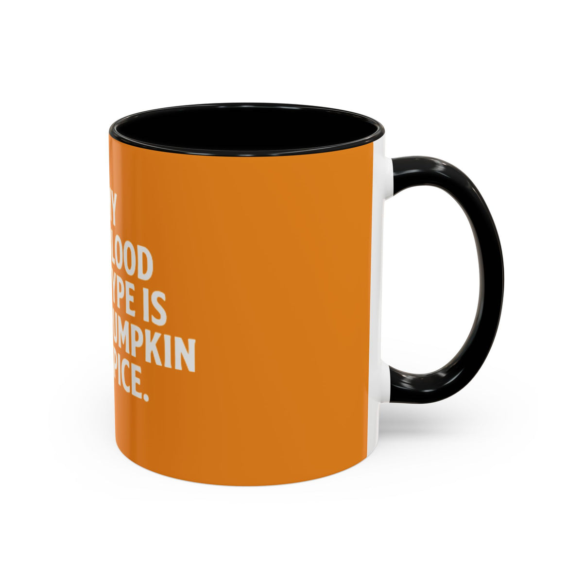 Pumpkin Spice Skull Coffee Mug — “My Blood Type Is Pumpkin Spice” Accent Mug