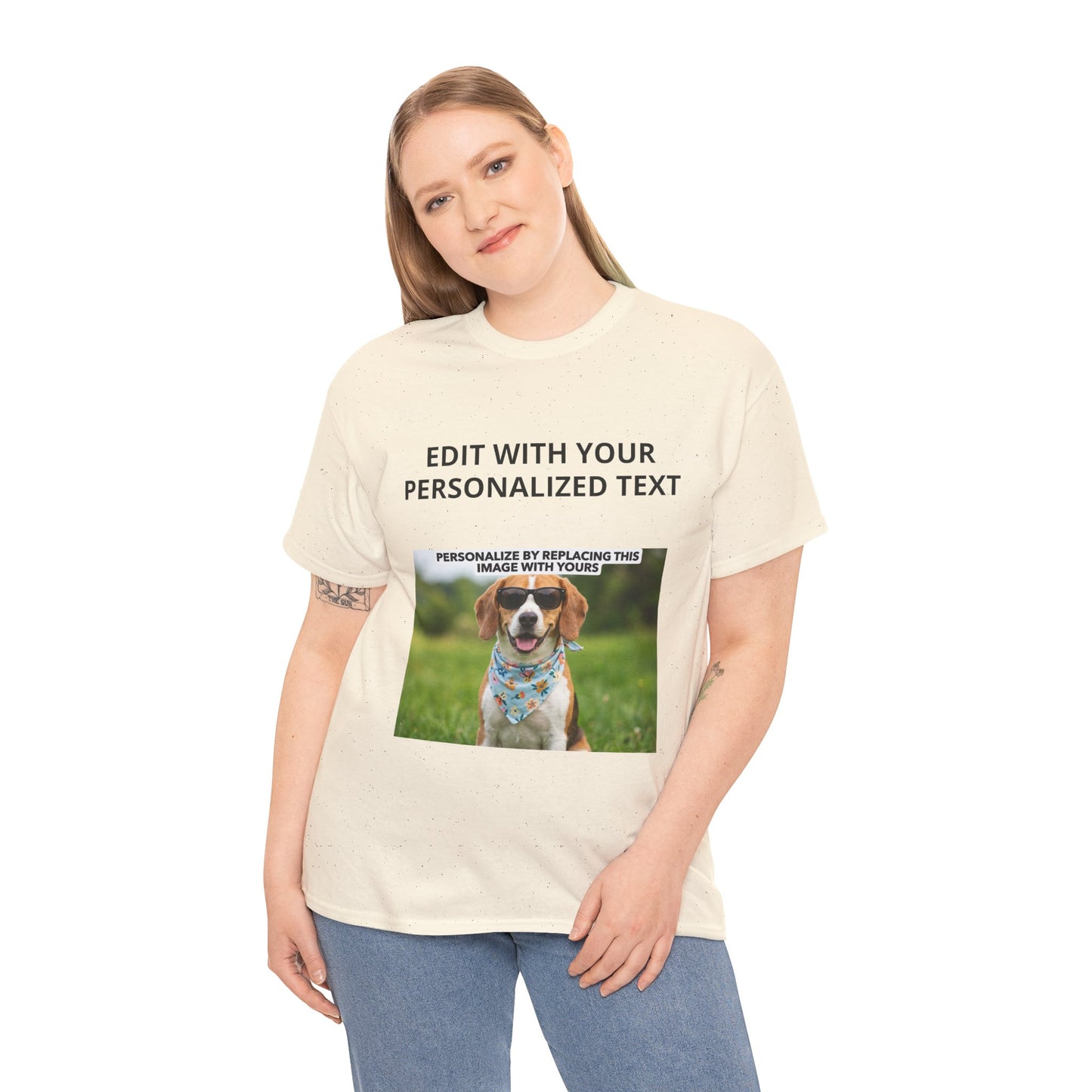 Fully Customizable Multi-Photo T-Shirt – Personalized Text & Image 2-Zone Tee