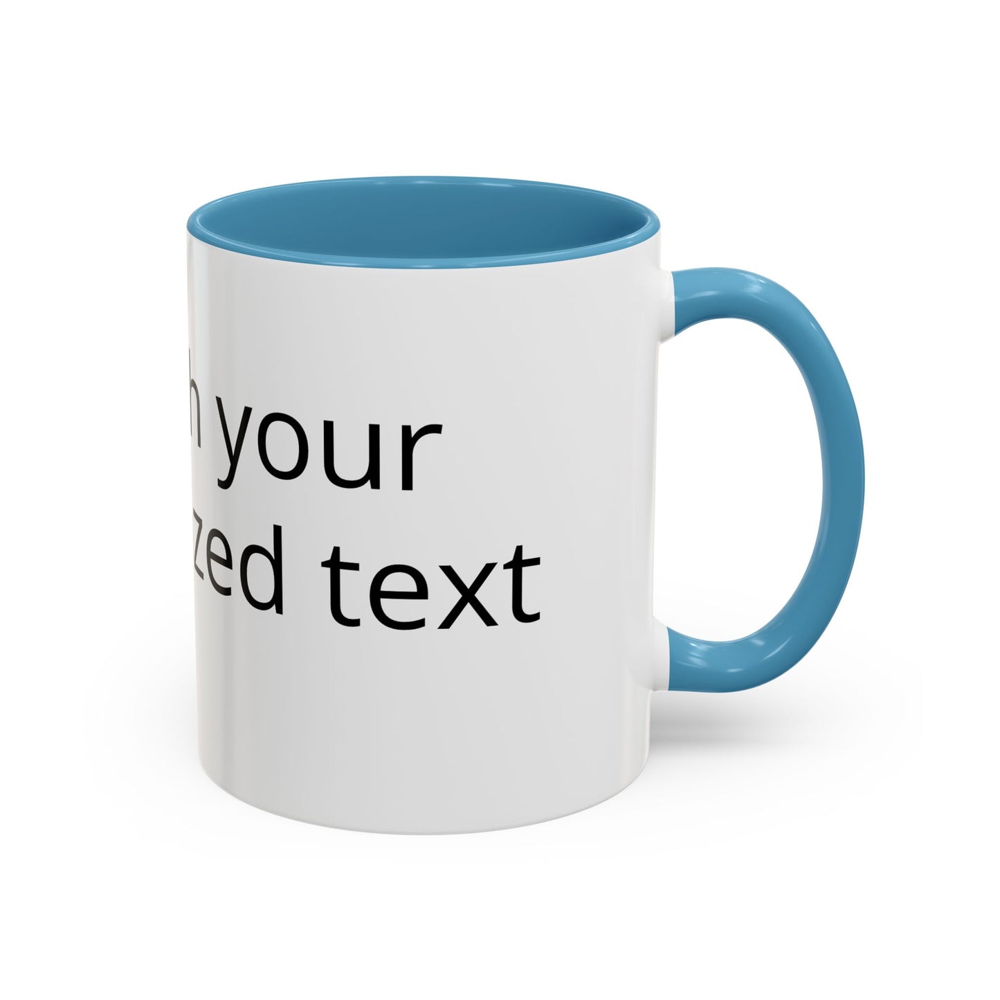 Personalized Accent Coffee Mug — Custom Text Black-Trim 11/15oz