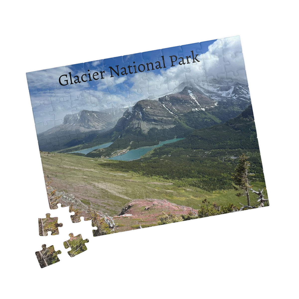 Glacier National Park Scenic Jigsaw Puzzle — Mountain Lakes Landscape (110/252/520/1014 pcs)