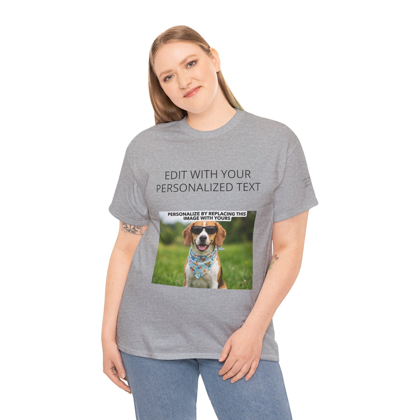 Fully Customizable Multi-Photo T-Shirt – Personalized Text & Image 5-Zone Tee