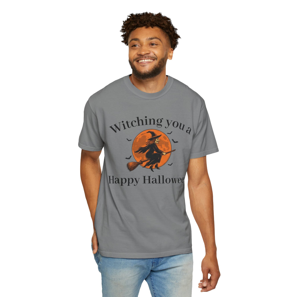 Halloween Witch T-Shirt — "Witching You a Happy Halloween" Graphic Tee