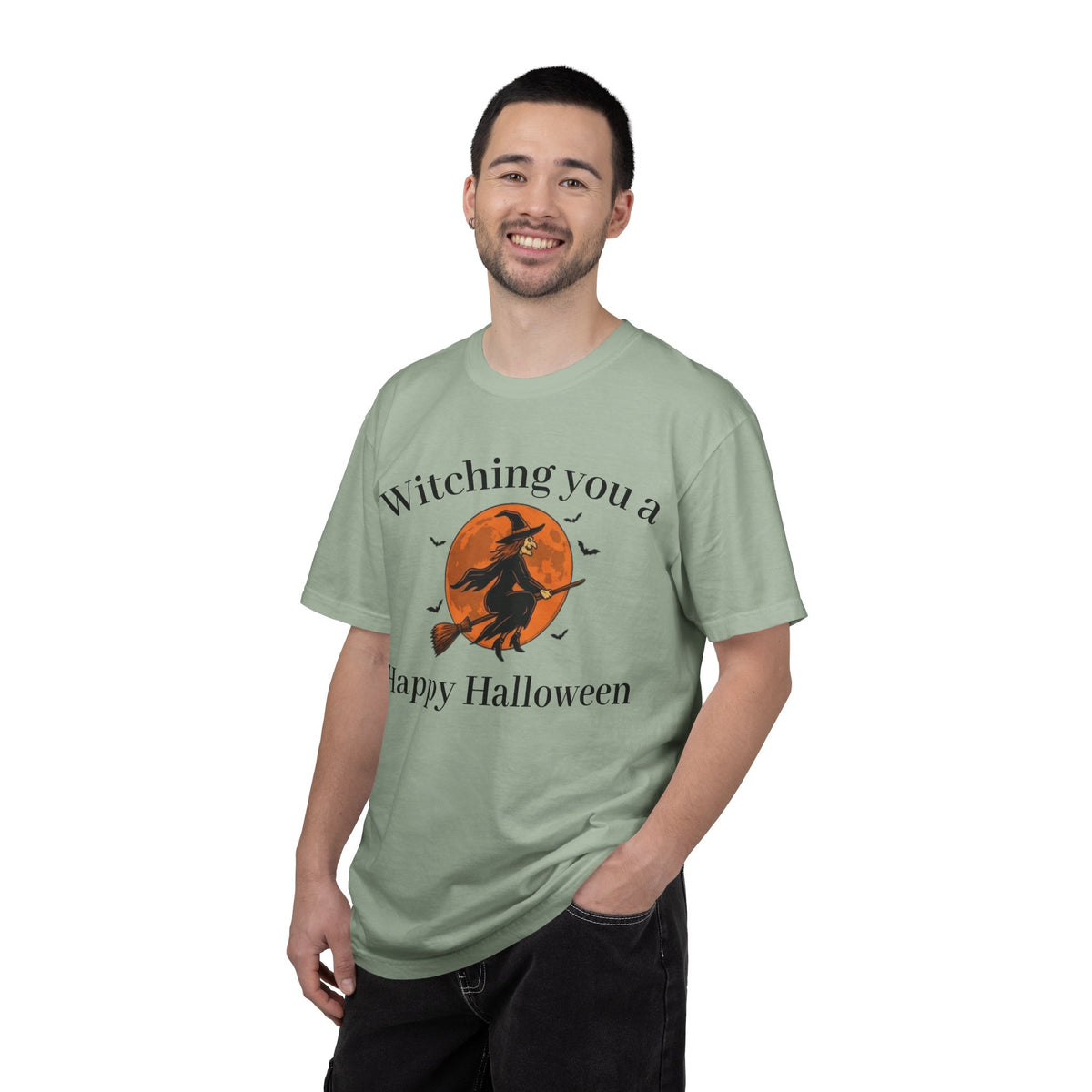 Halloween Witch T-Shirt — "Witching You a Happy Halloween" Graphic Tee
