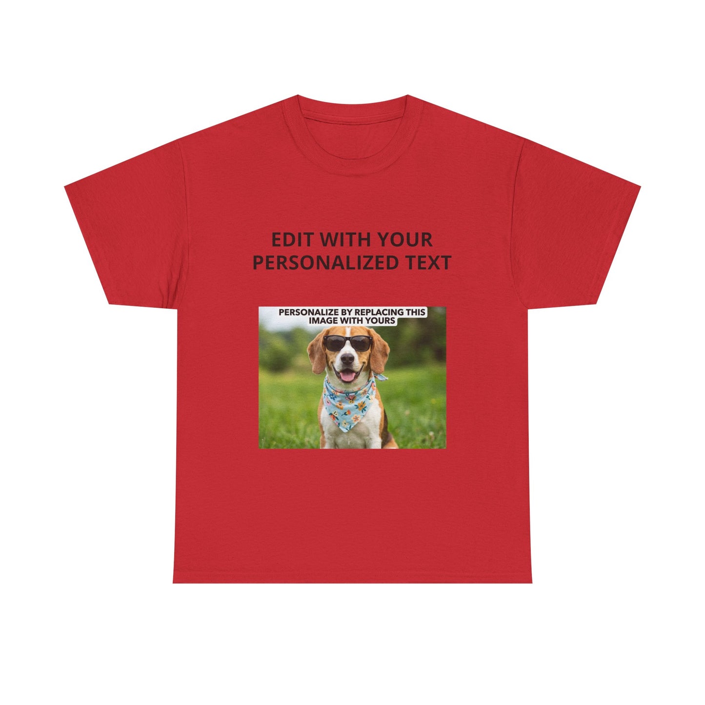 Fully Customizable Multi-Photo T-Shirt – Personalized Text & Image 2-Zone Tee
